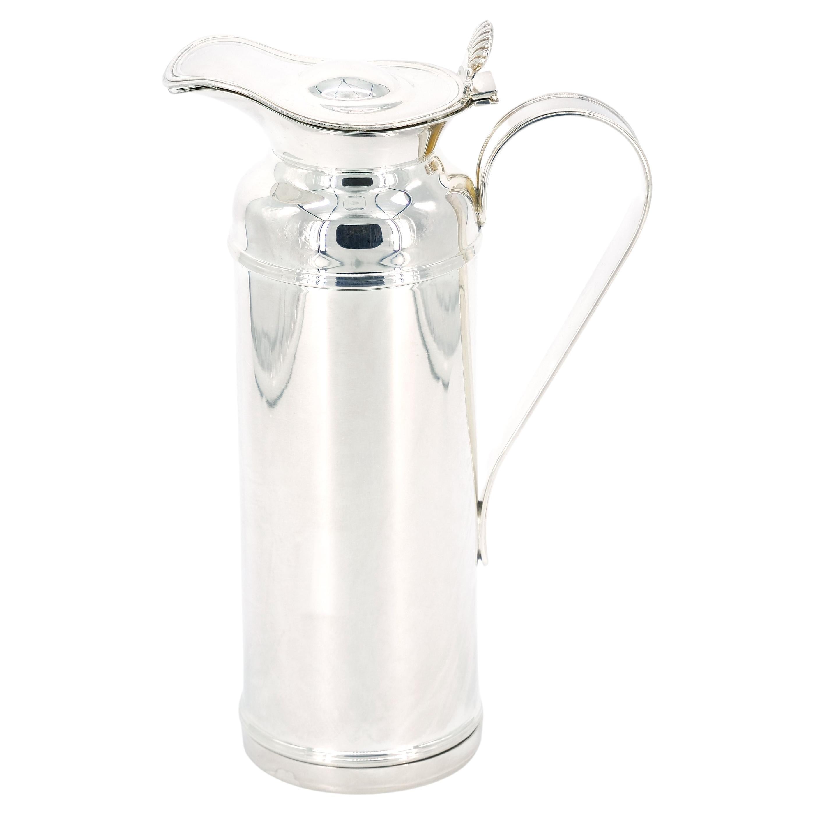 Italian Silver Plated Insulated Interior Hot / Cold Beverage Thermos For Sale
