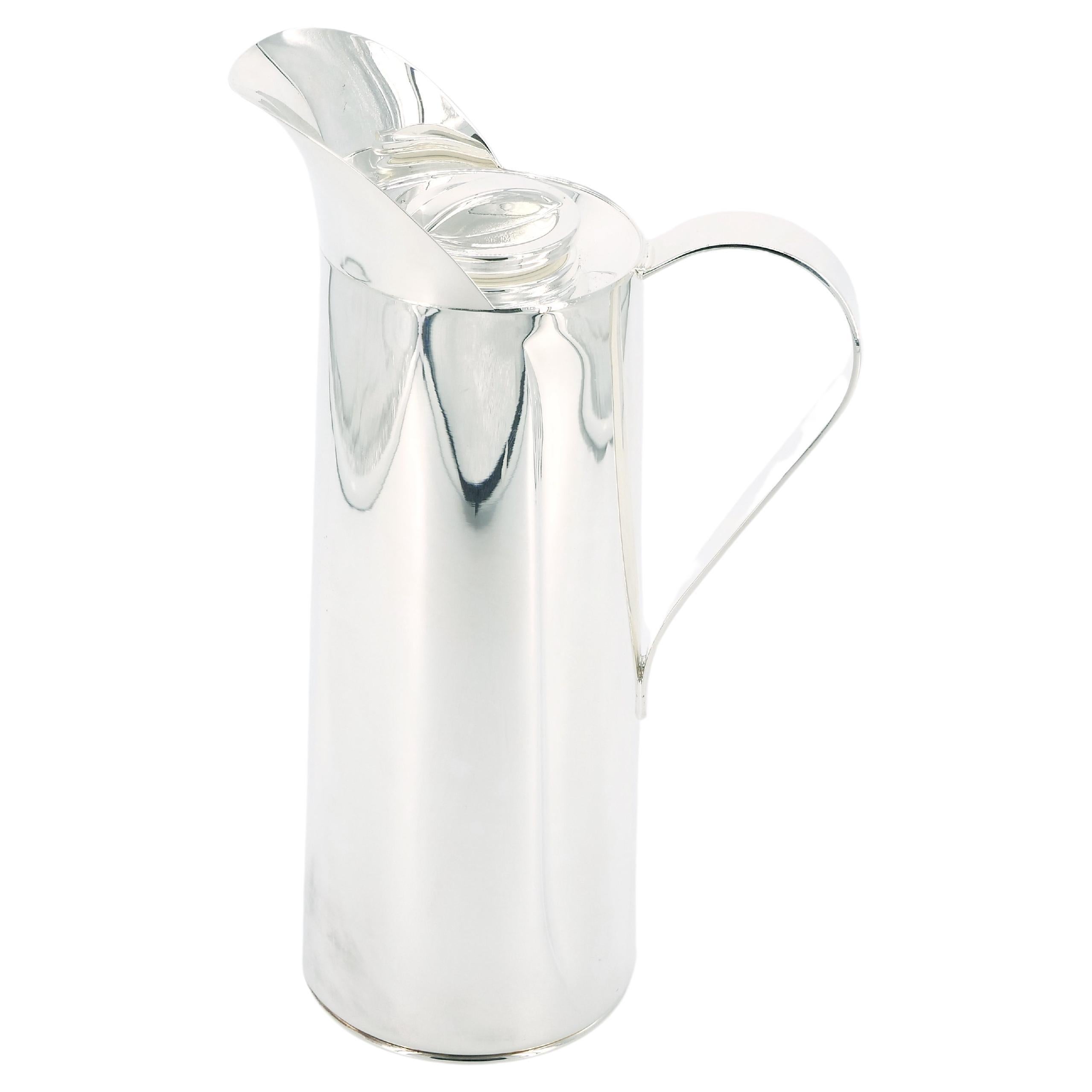 Italian Silver Plated Insulated Interior Hot / Cold Thermos For Sale