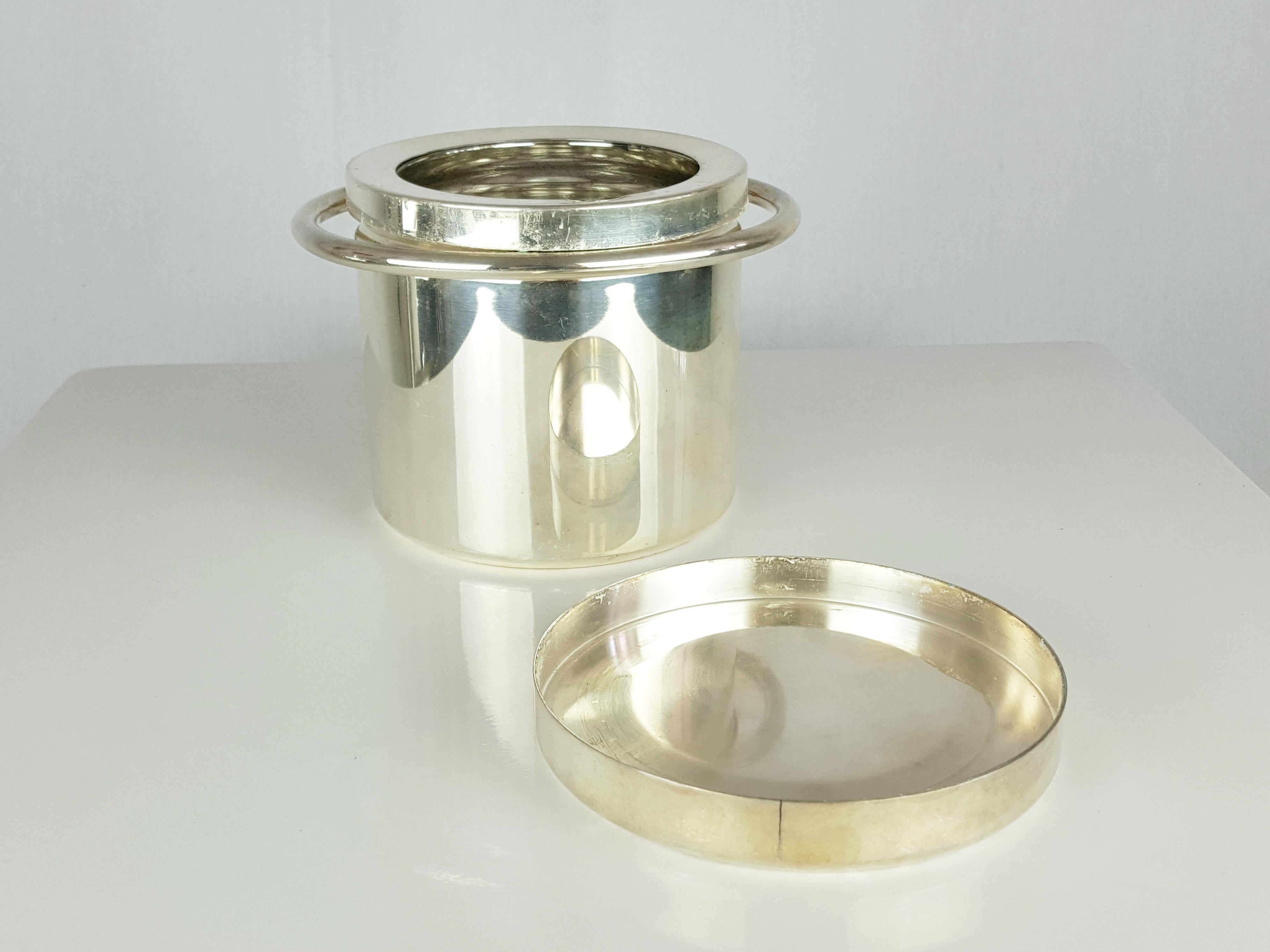 Italian Silver-Plated Metal and Glass 1970 Cocktail Set by Lino Sabattini 3