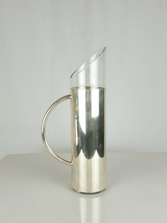 Italian Silver-Plated Metal and Glass 1970 Cocktail Set by Lino Sabattini