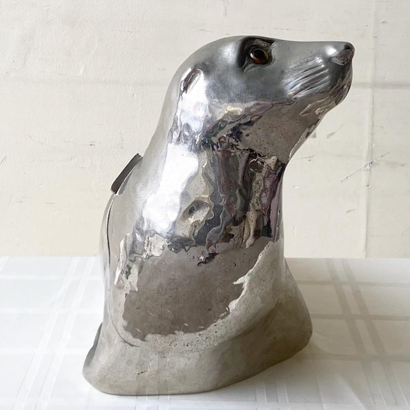 Enfriador de vino italiano en forma de sello chapado en plata de Franco Lapini Moderno de mediados de siglo en venta