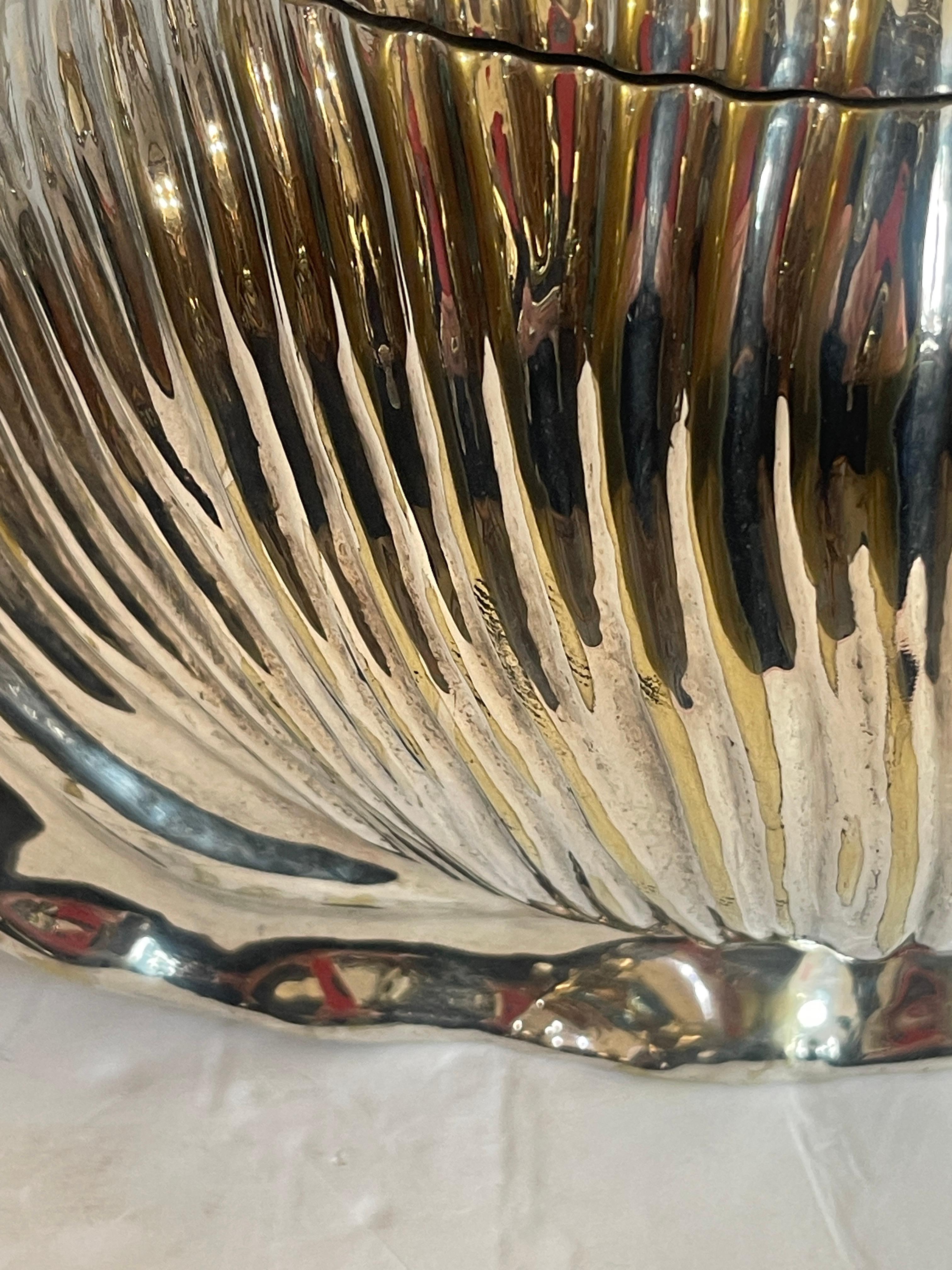 Cubitera italiana de caracol bañada en plata de Teghini, Florencia, años 70 en venta 4