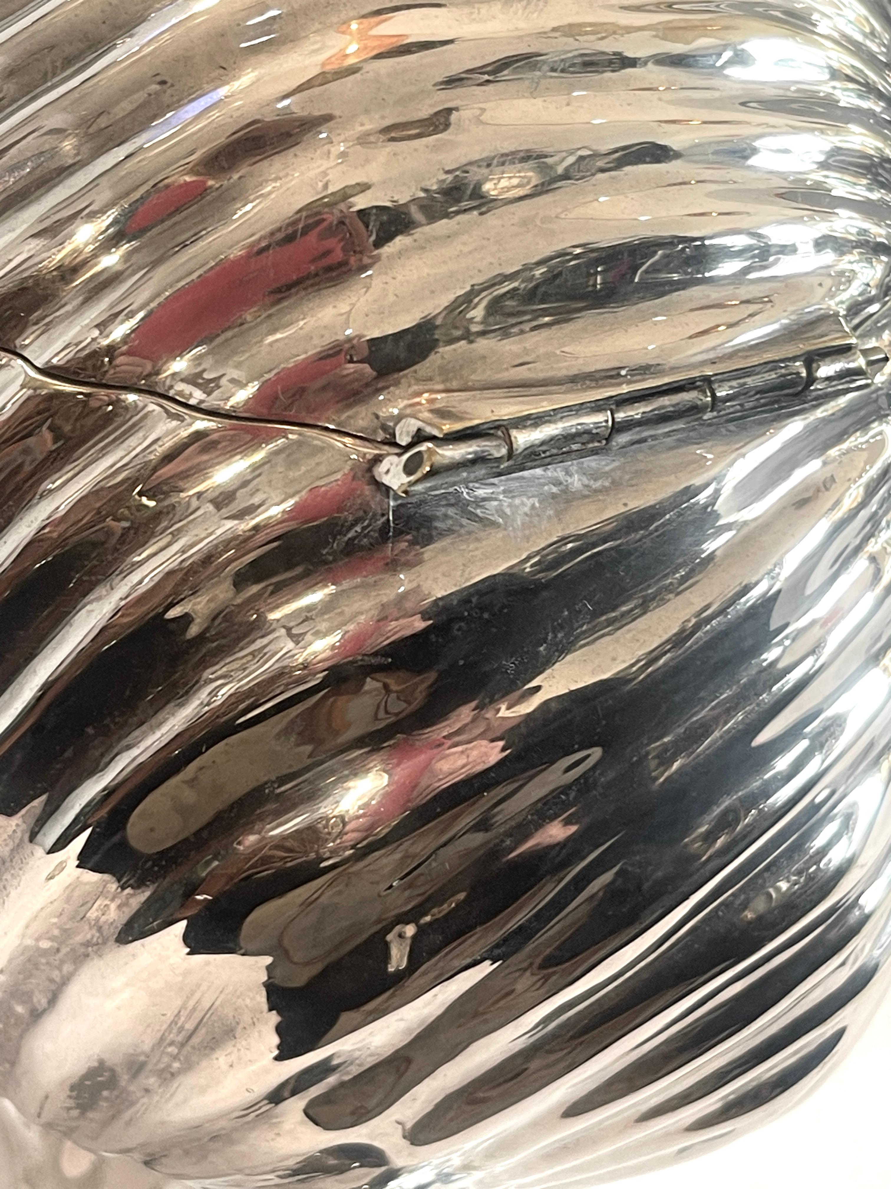 Cubitera italiana de caracol bañada en plata de Teghini, Florencia, años 70 en venta 9