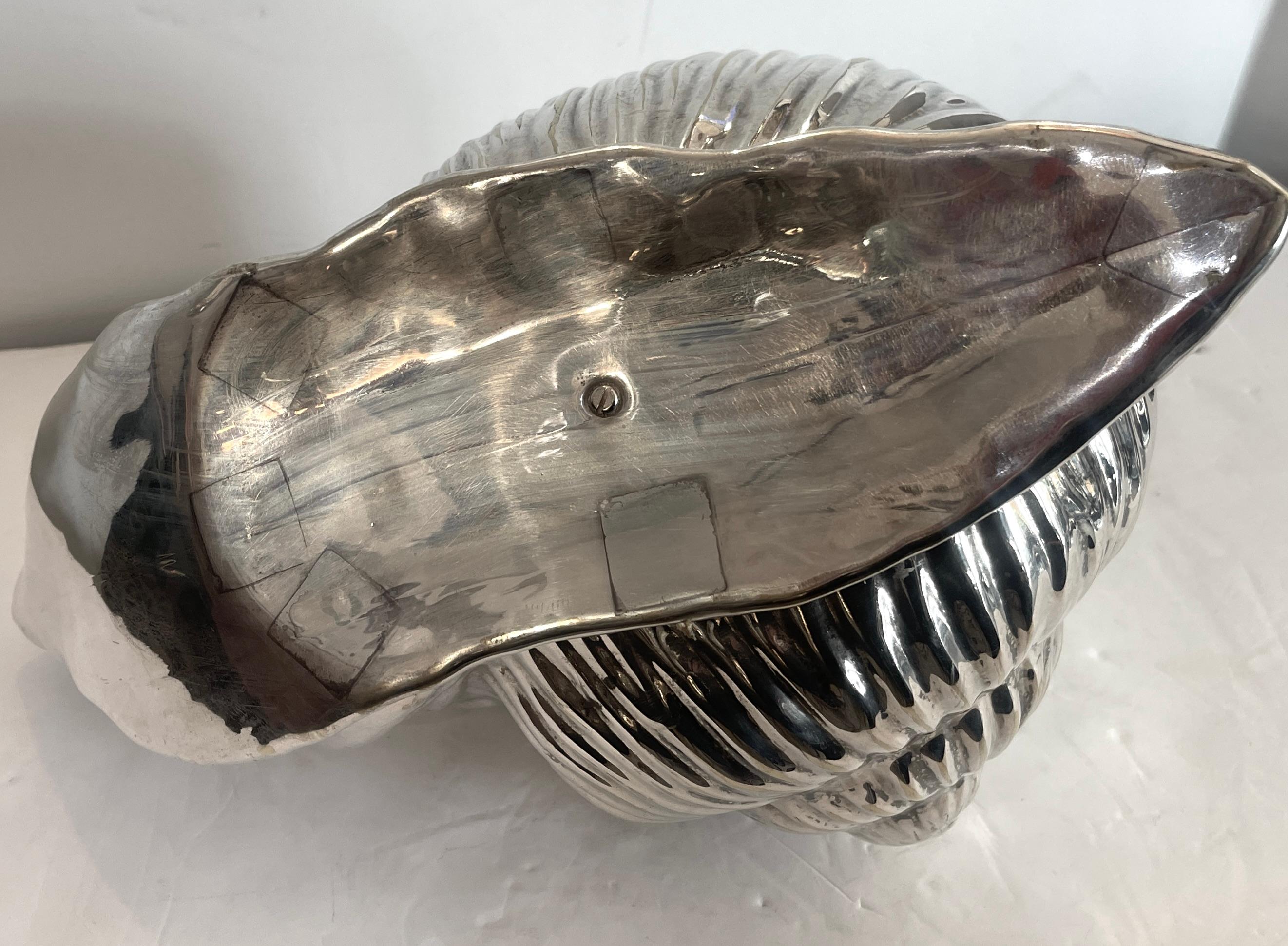 Cubitera italiana de caracol bañada en plata de Teghini, Florencia, años 70 en venta 10