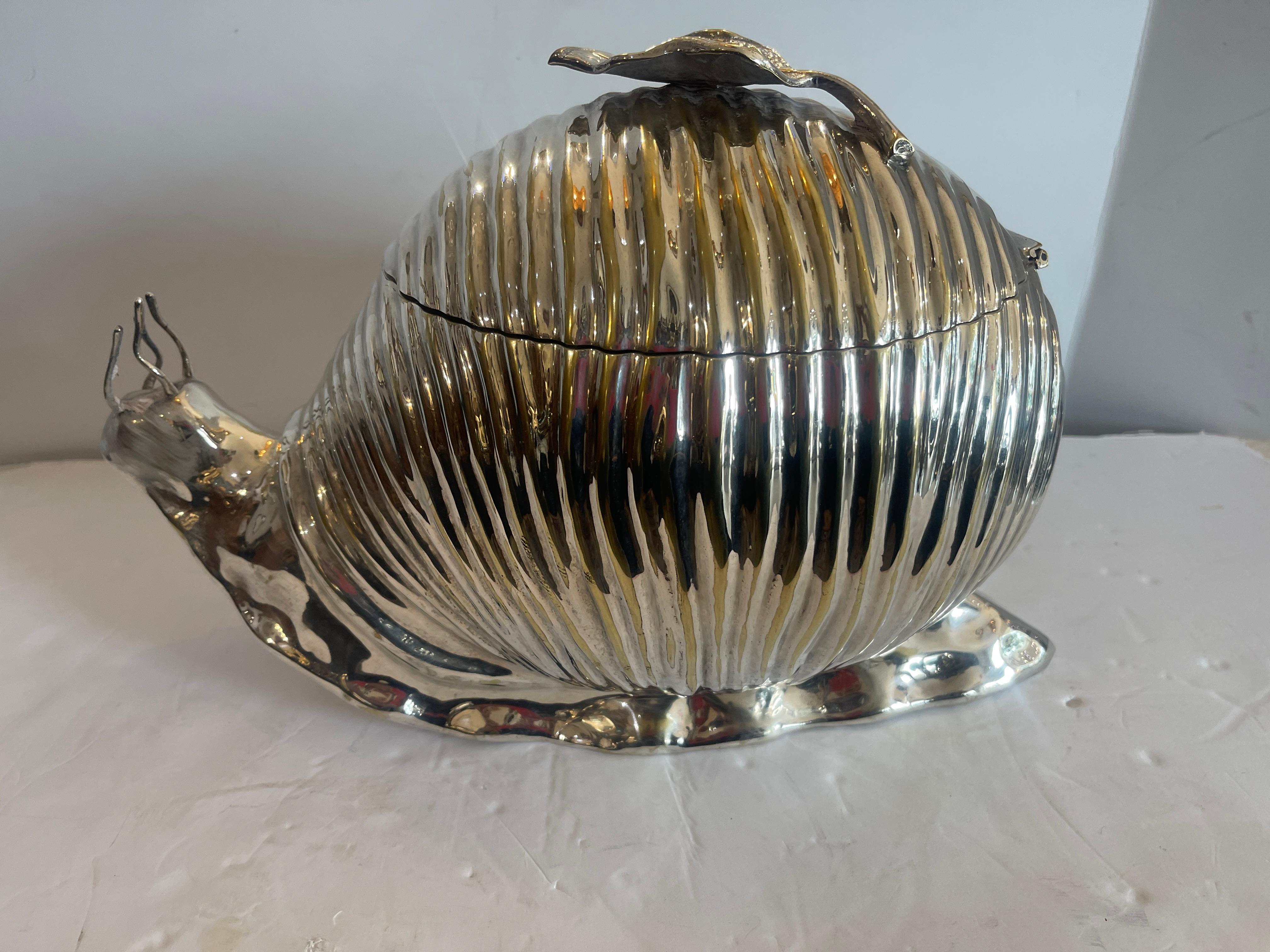 Cubitera italiana de caracol bañada en plata de Teghini, Florencia, años 70 Italiano en venta