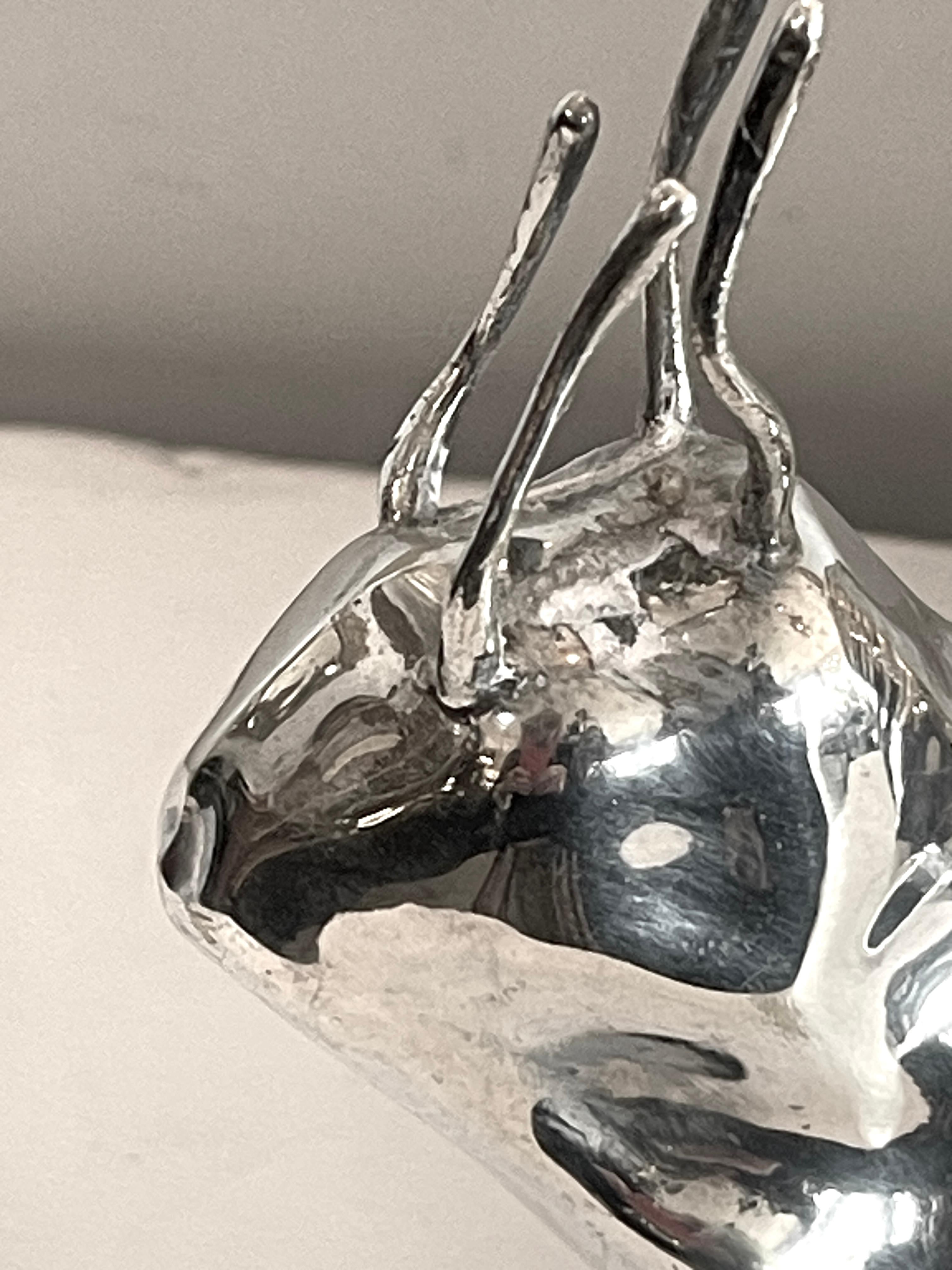 Cubitera italiana de caracol bañada en plata de Teghini, Florencia, años 70 Hecho a mano en venta