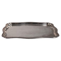 Italian Silver-Plated Tray, 20th Century, Scalloped Edge, Serveware
