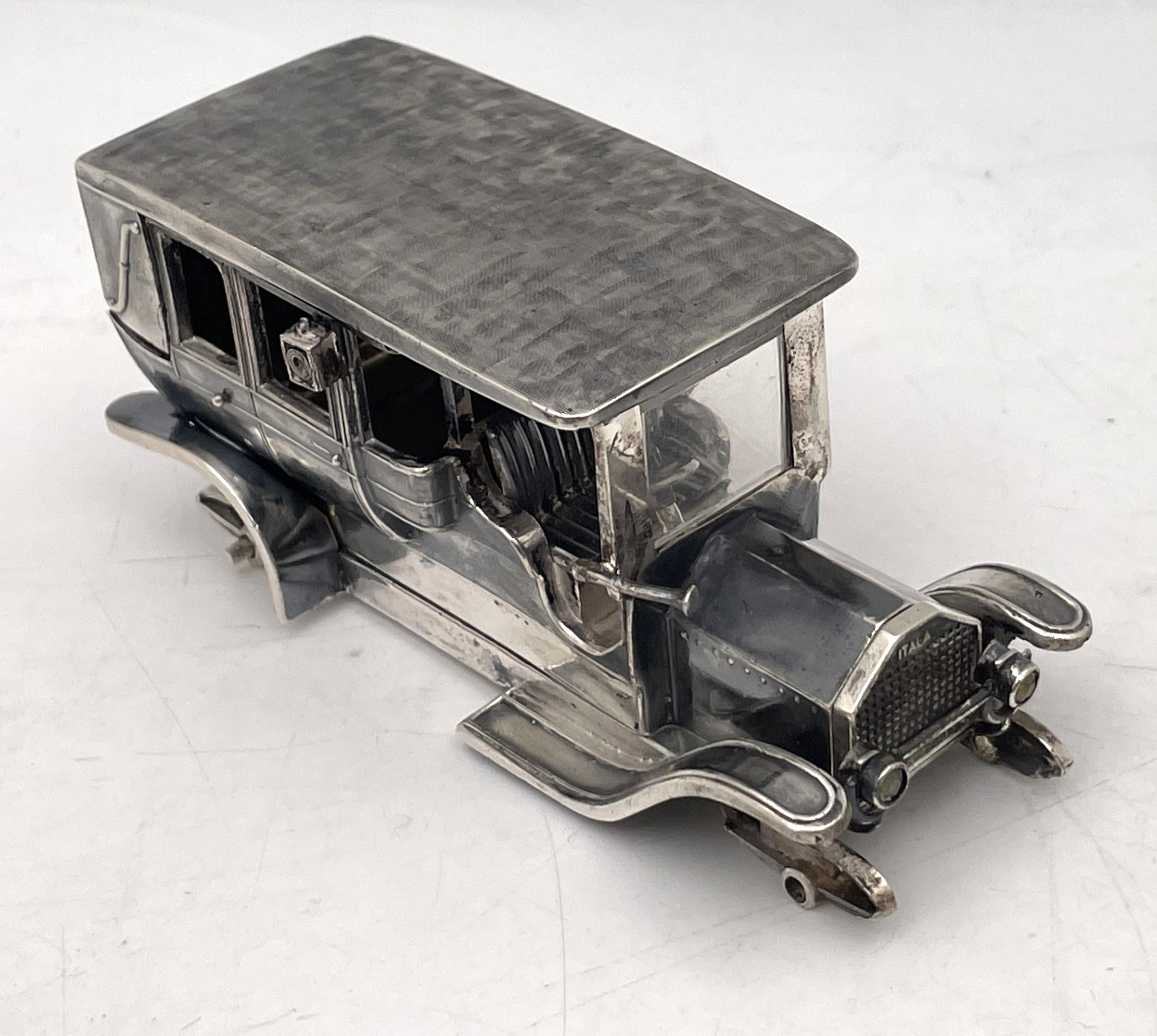 Italian Silver Set of Rare and High Quality 11 Miniature Cars / Automobiles In Good Condition For Sale In New York, NY