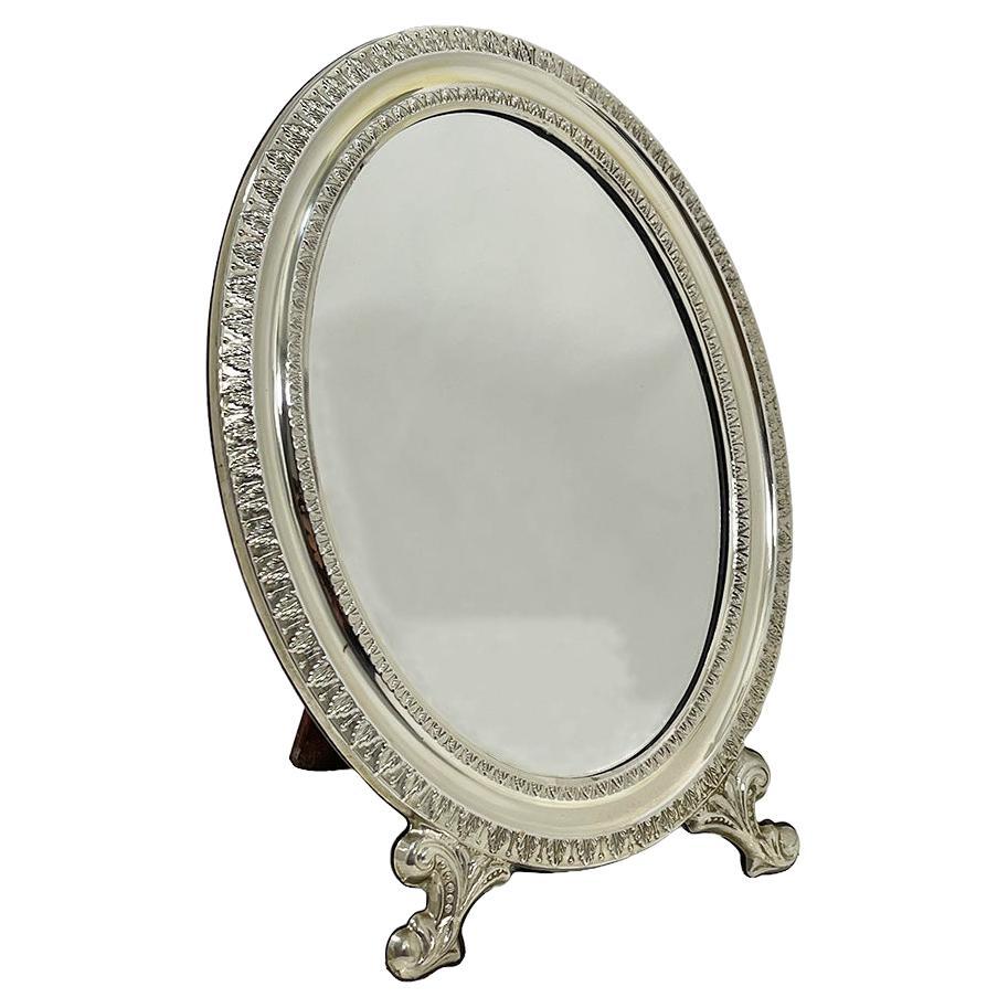 Italian Silver Table Mirror by Livi Giancarlo, 1968-1971