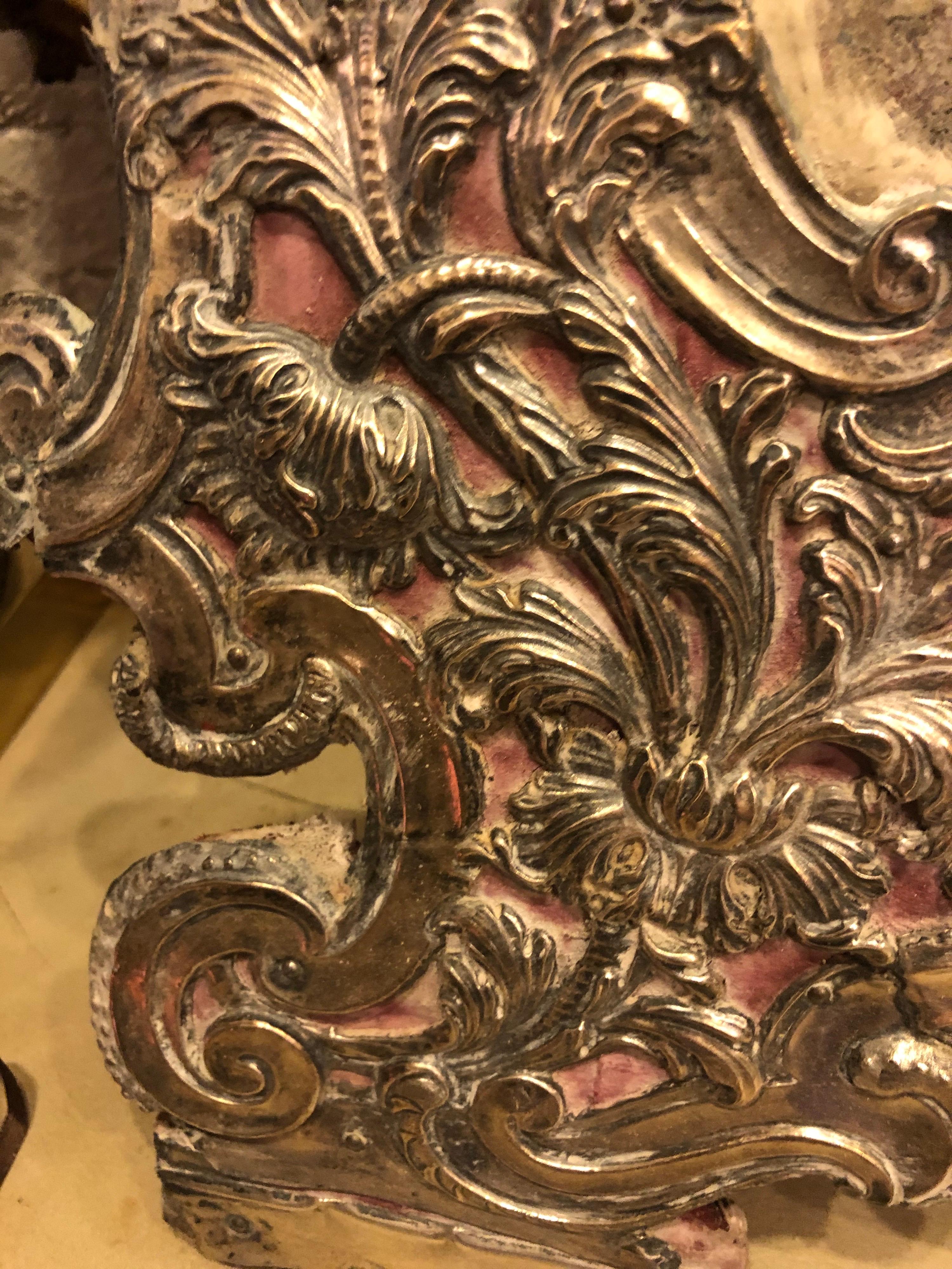 19th Century Italian Silver Table Mirror For Sale
