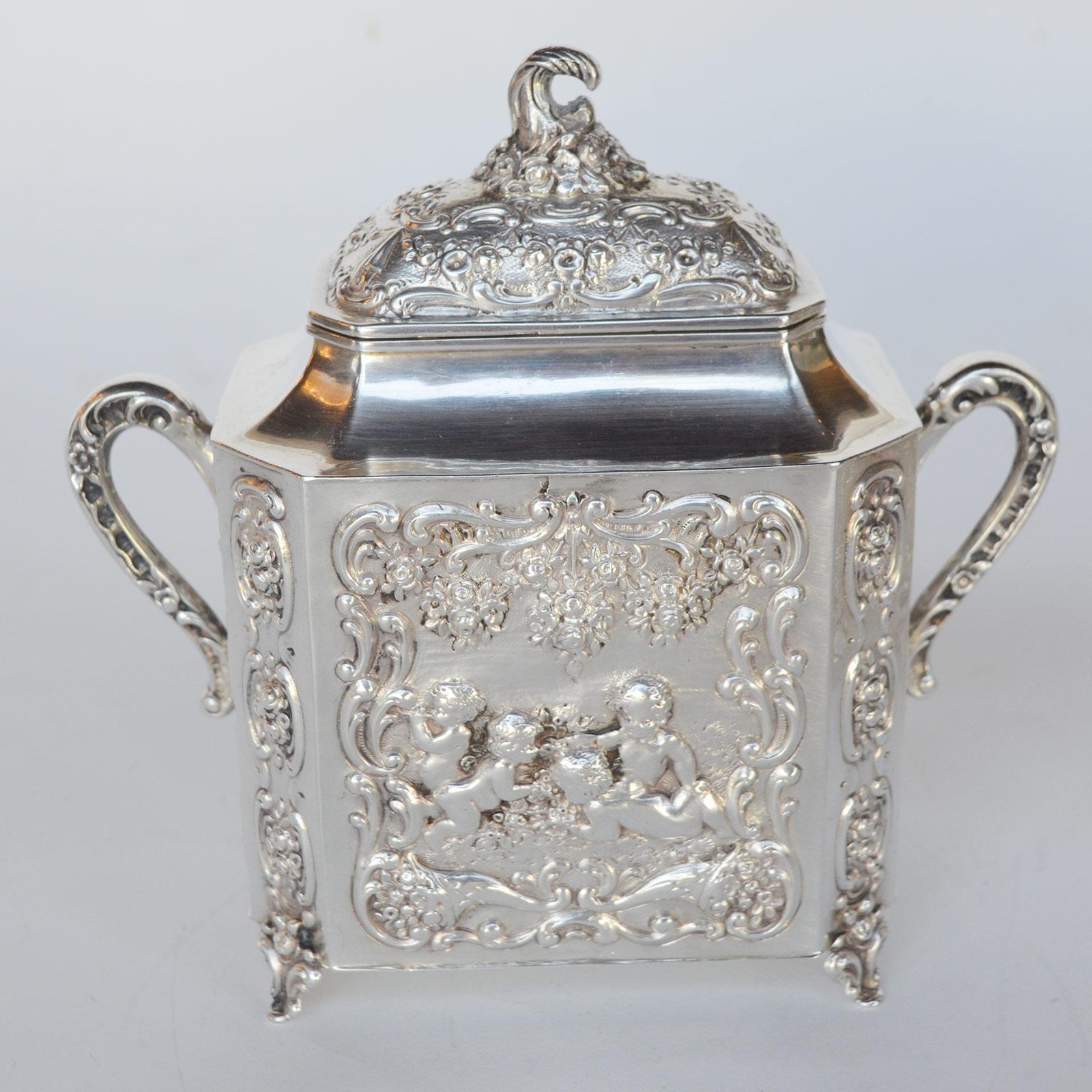 Italian Silver Tea Set, Late 19th Century For Sale 11