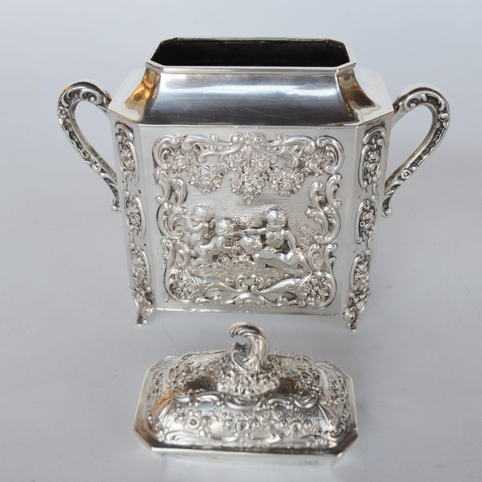 Italian Silver Tea Set, Late 19th Century For Sale 12