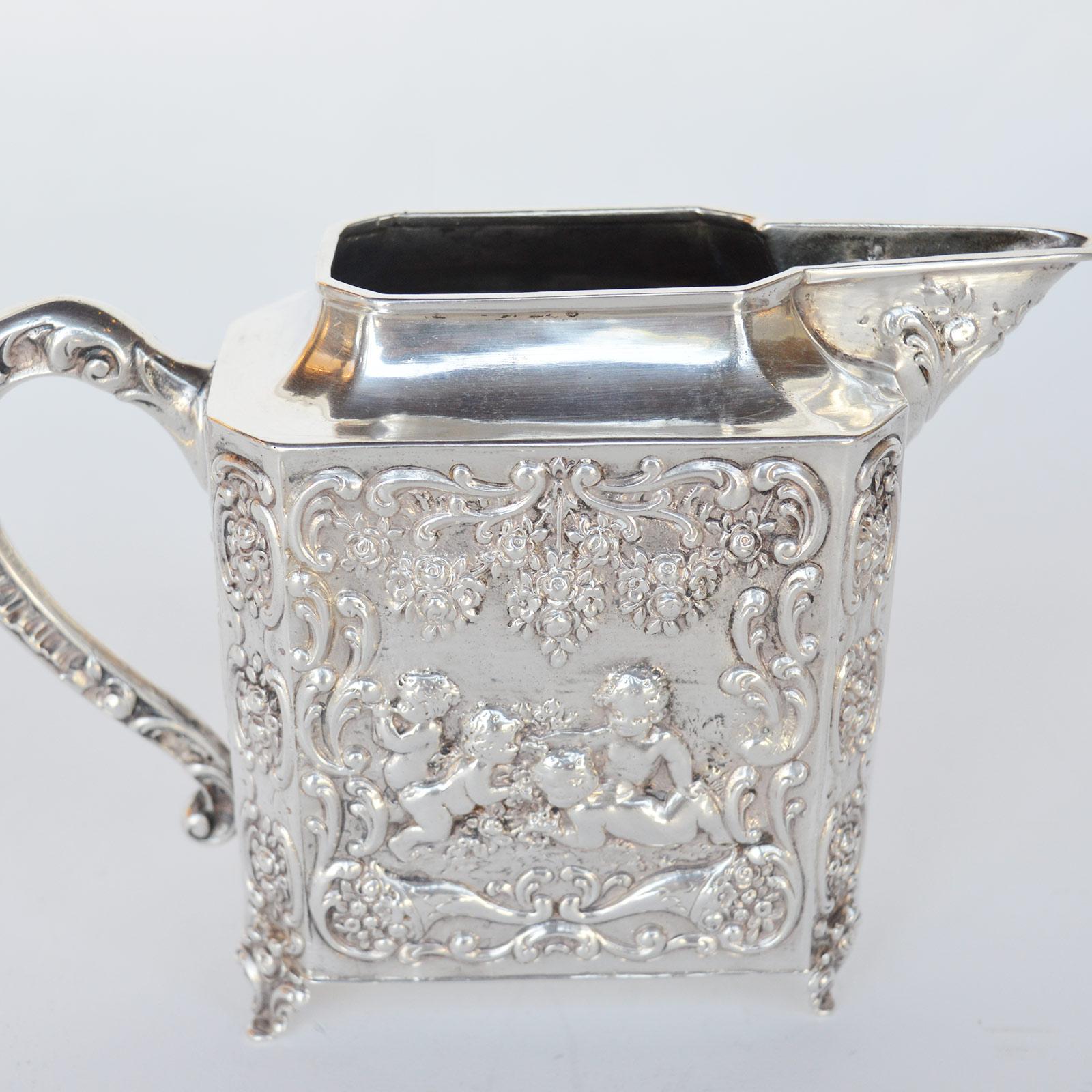 Italian Silver Tea Set, Late 19th Century For Sale 14