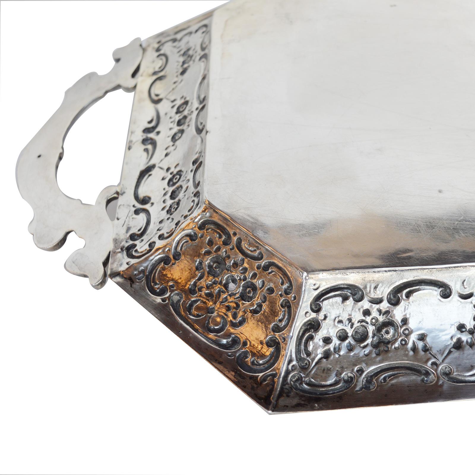 Italian Silver Tea Set, Late 19th Century For Sale 2