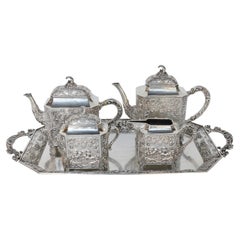 Used Italian Silver Tea Set, Late 19th Century