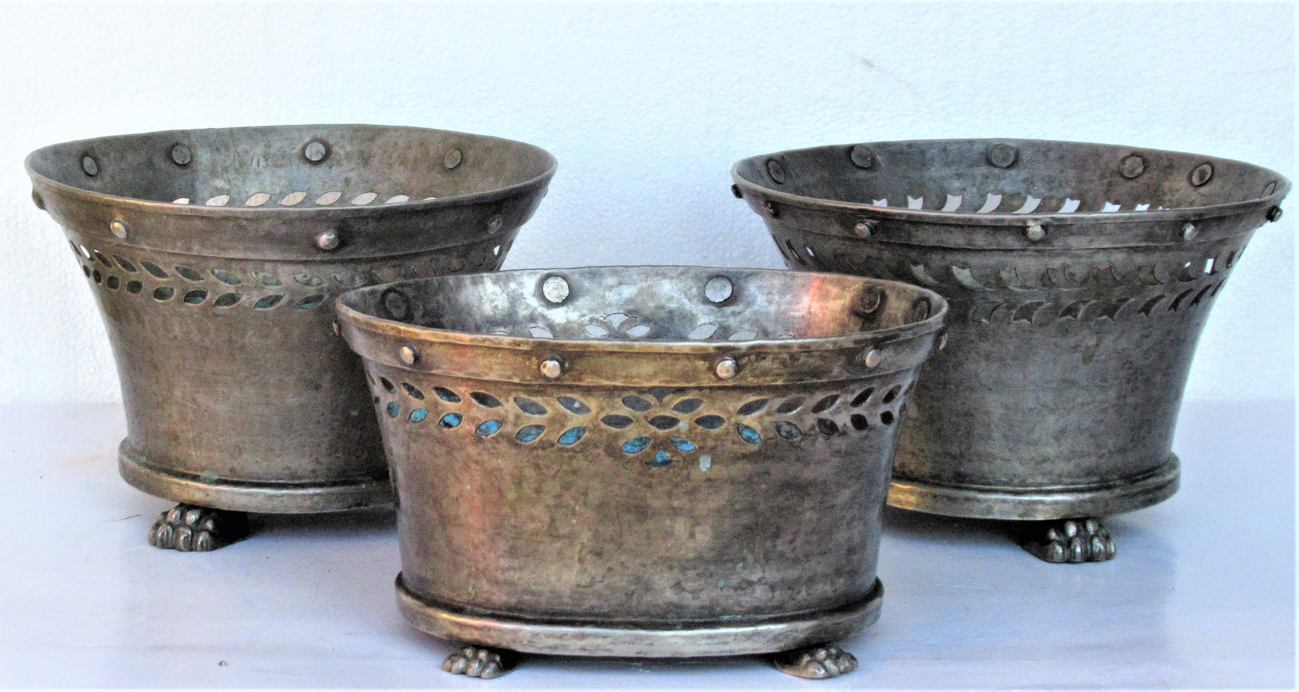 Italian Silver Tinned Bronze Cachepot Planters 10