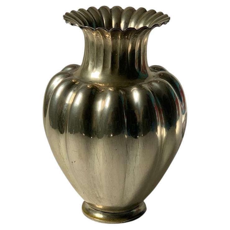  Italian Silver Vase Production Argenteria Miracoli Milano For Sale