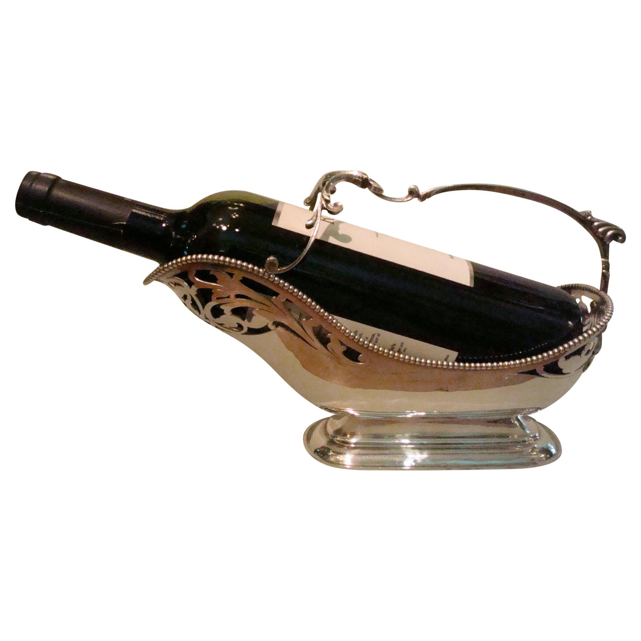 Italian Silver Wine Bottle holder, 1930s