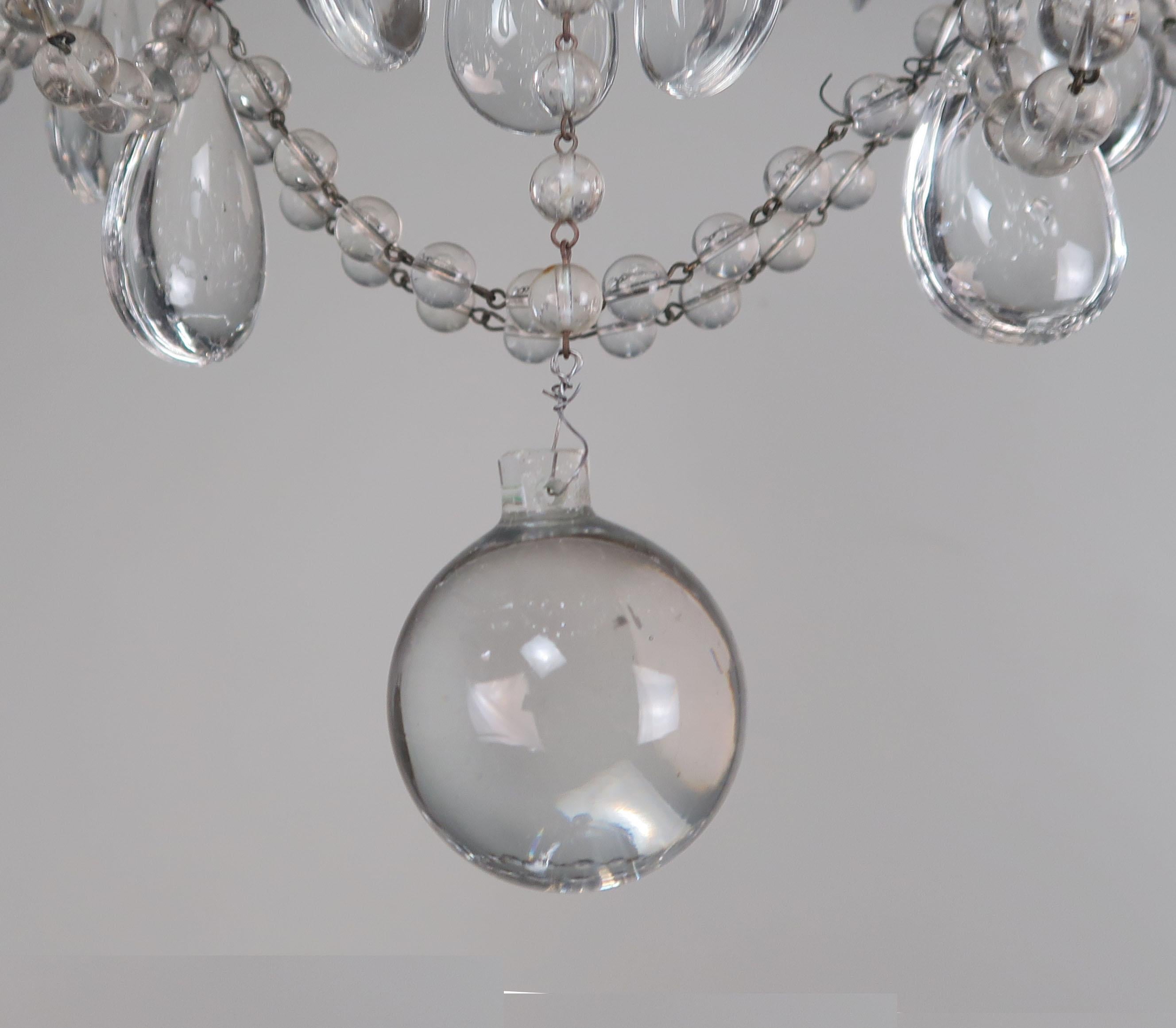 Italian Silvered Cherub Crystal Chandelier 3