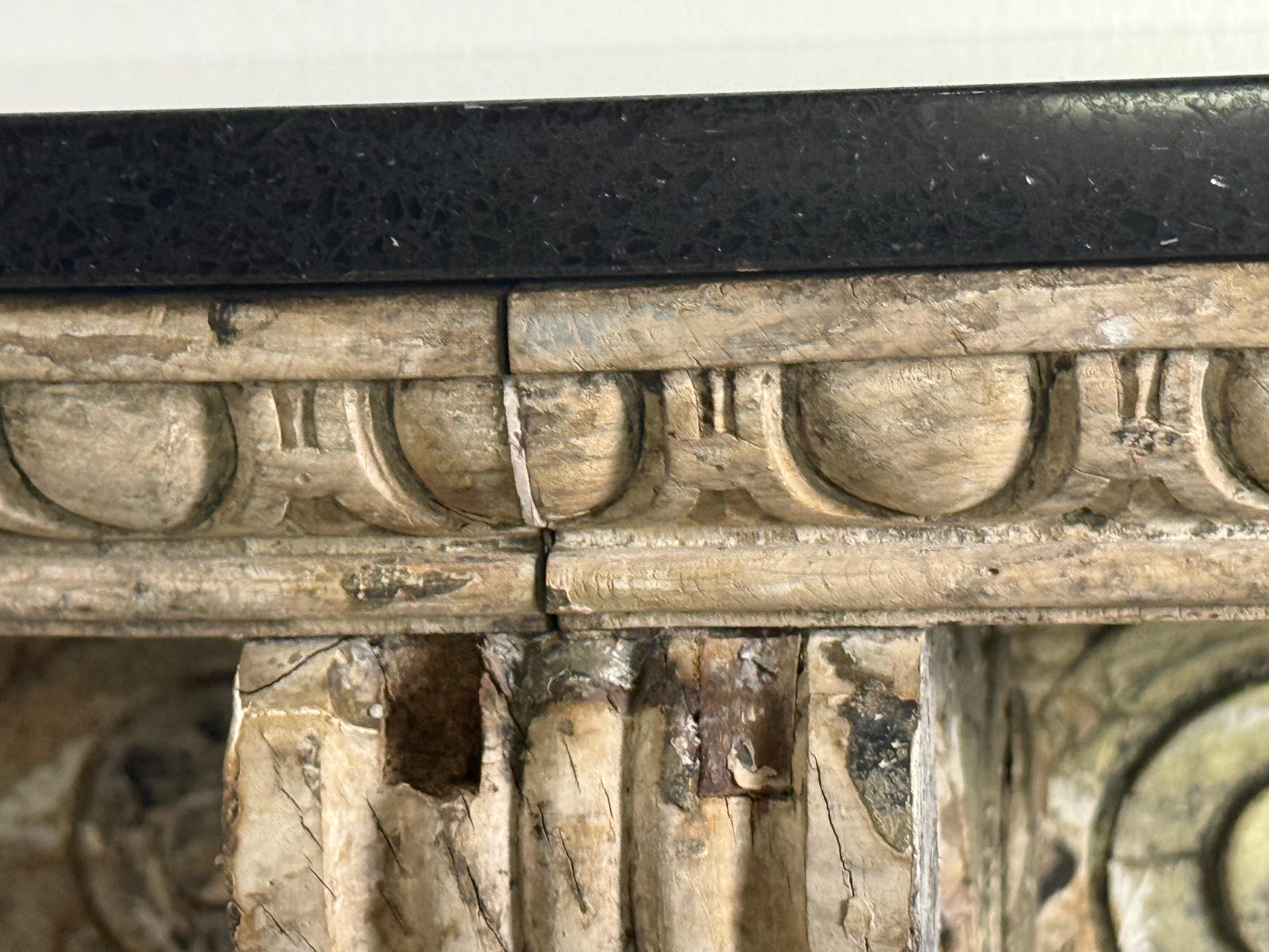Italian Silvered Console w/ Granite Top For Sale 6