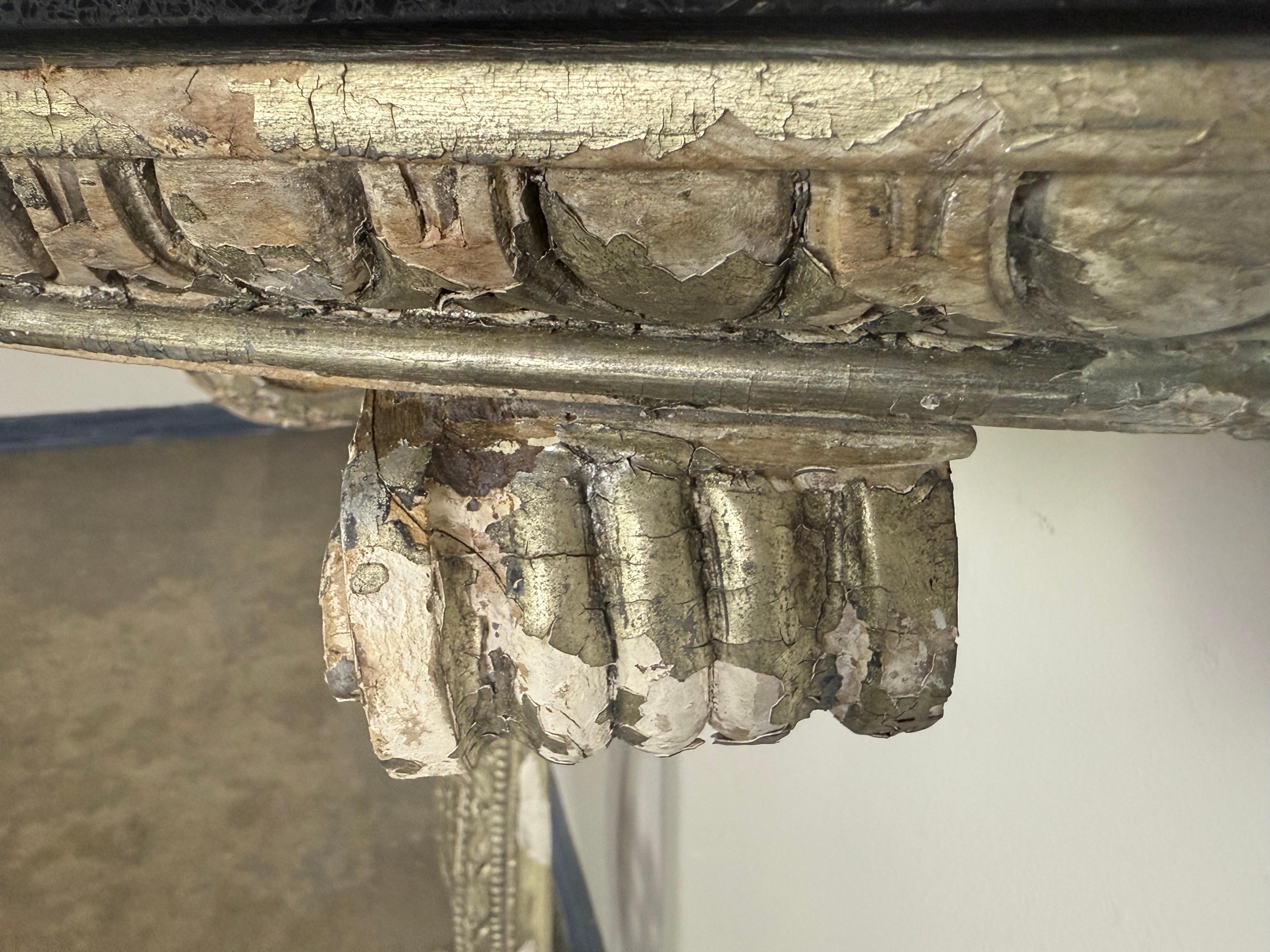 Italian Silvered Console w/ Granite Top For Sale 11