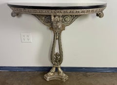 Italian Silvered Console w/ Granite Top