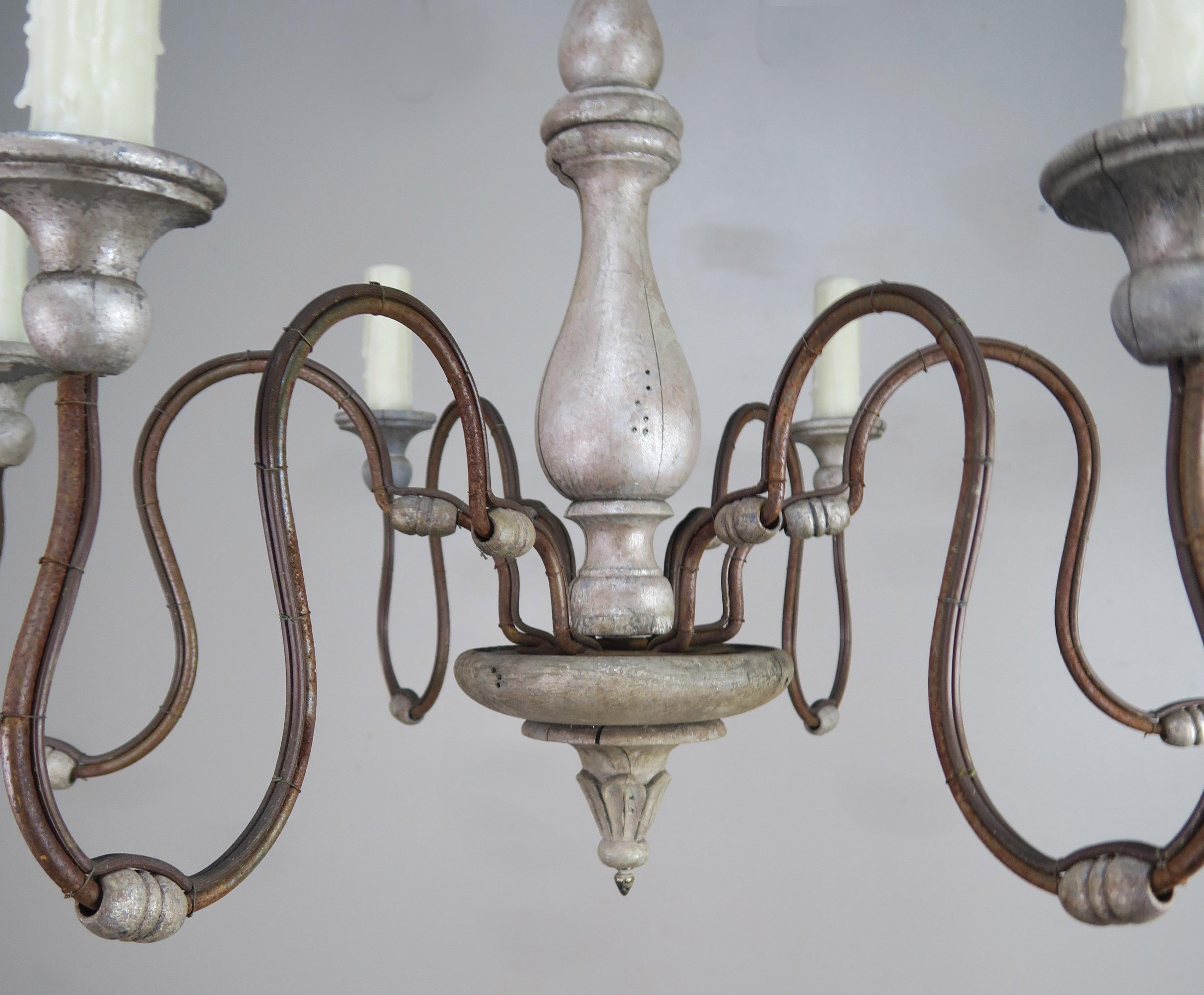 wood and iron chandelier