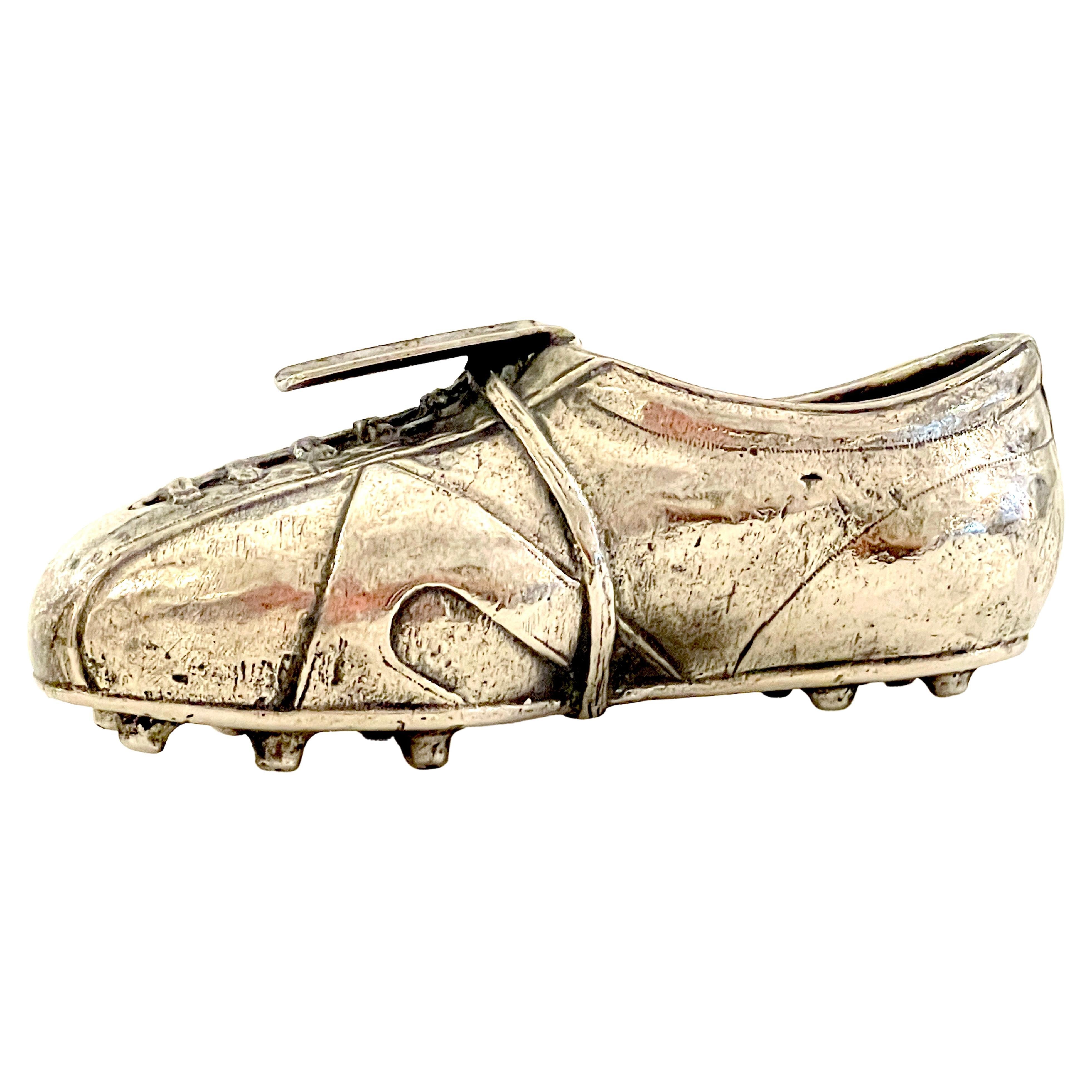 Italian Silverplated Football/ Soccer Cleat Ashtray For Sale