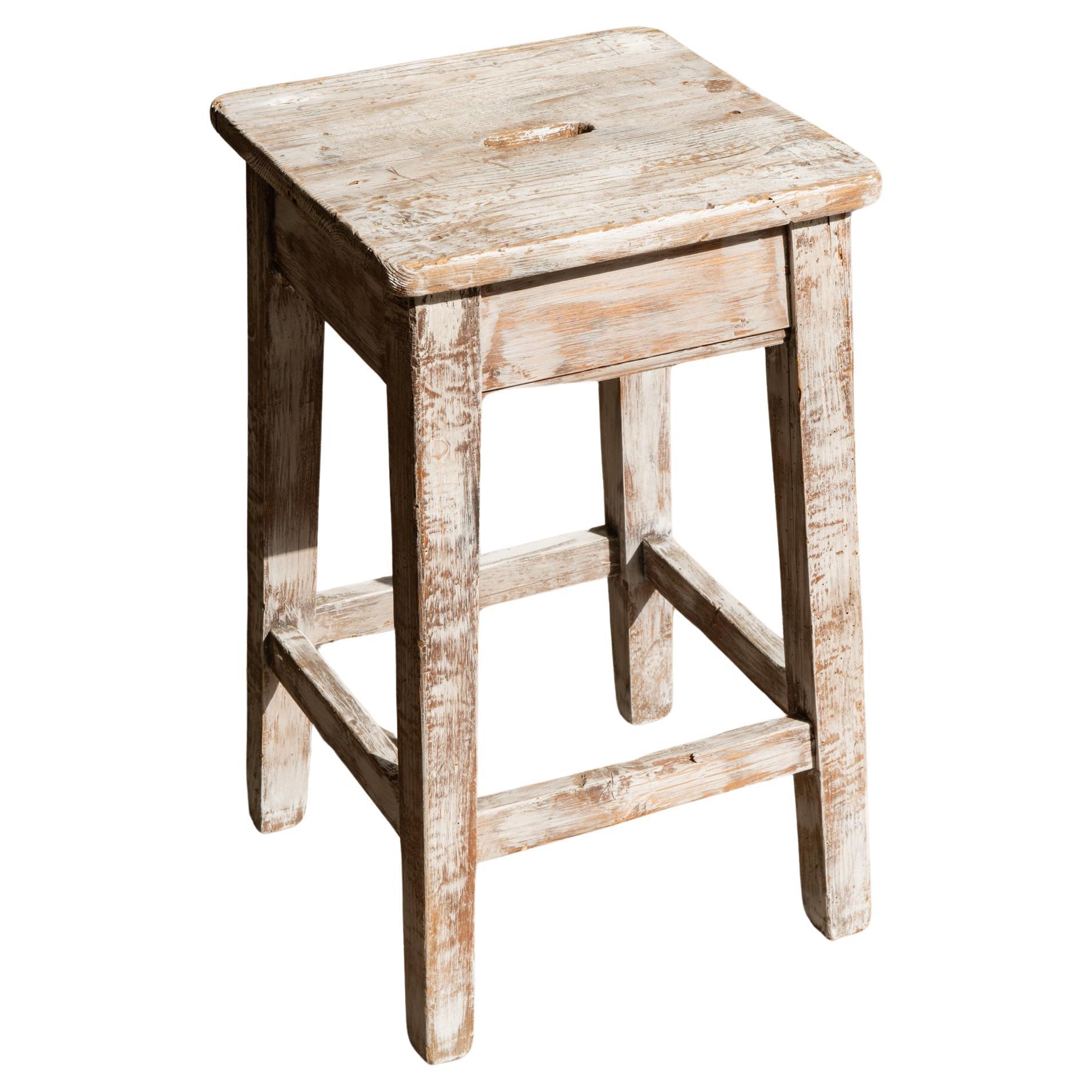 Italian Simple Wooden Stool For Sale