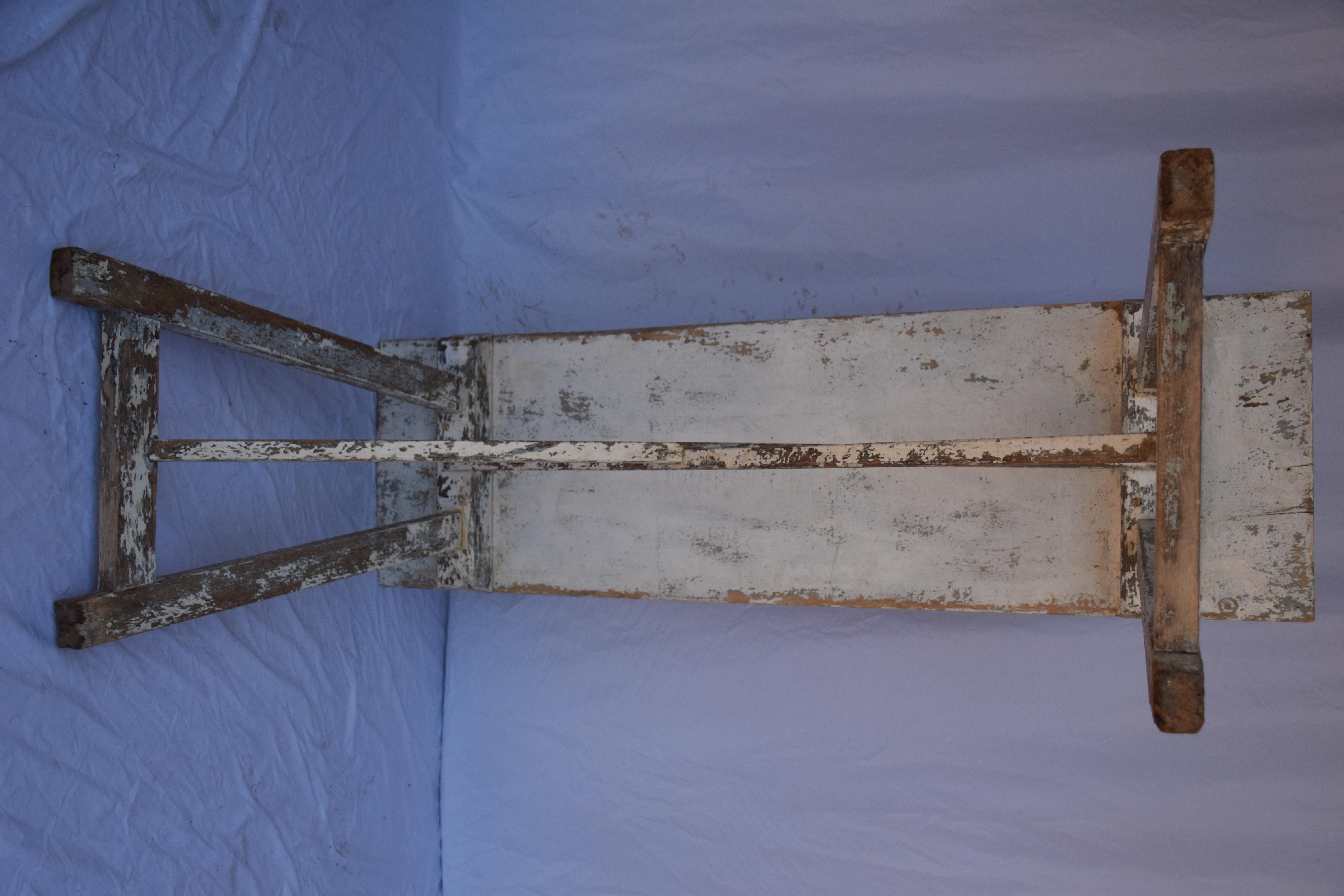 Italian Single Slab Trestle Console Table For Sale 5