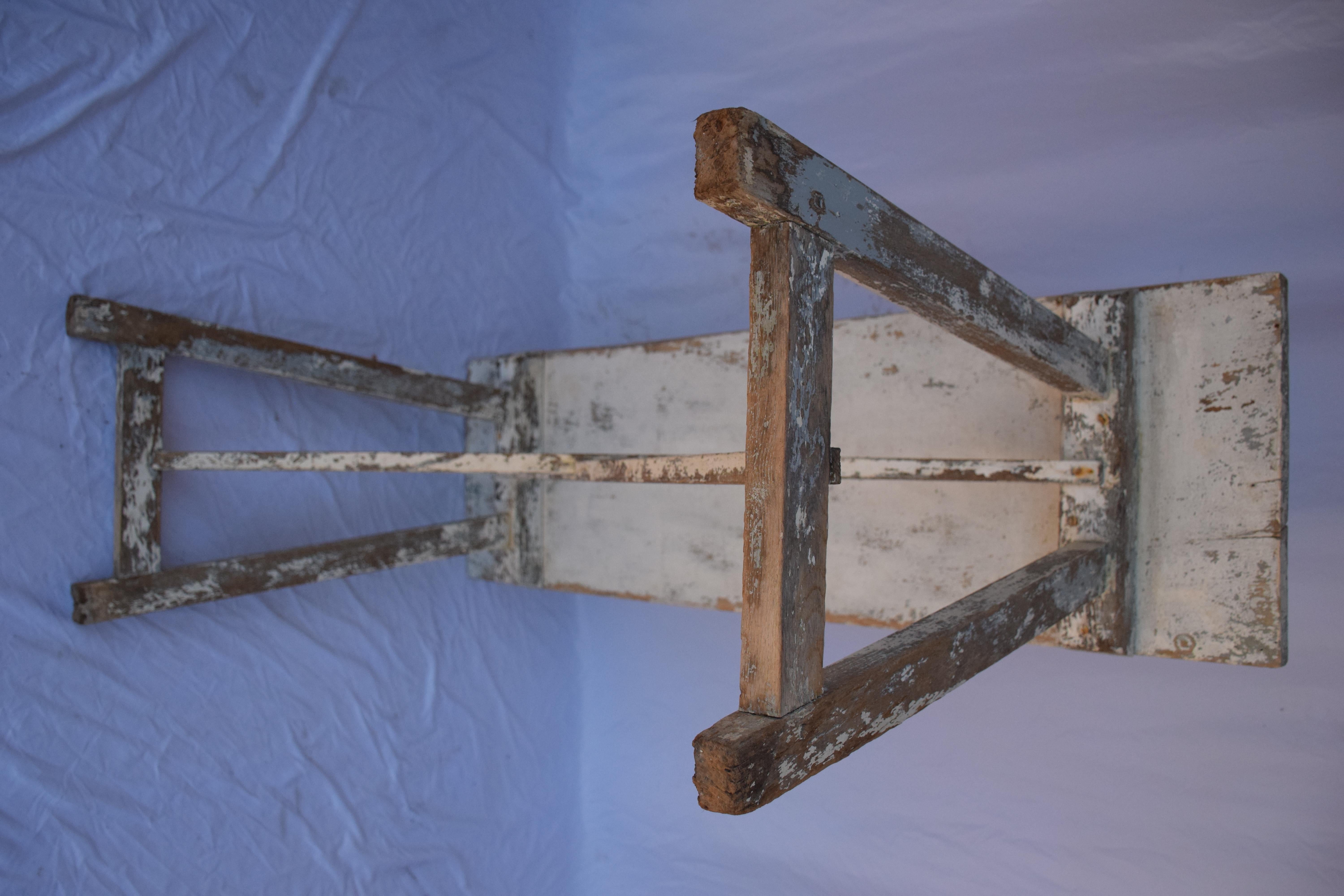 Italian Single Slab Trestle Console Table For Sale 6