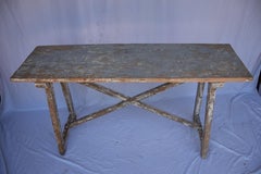 Italian Single Slab Trestle Console Table