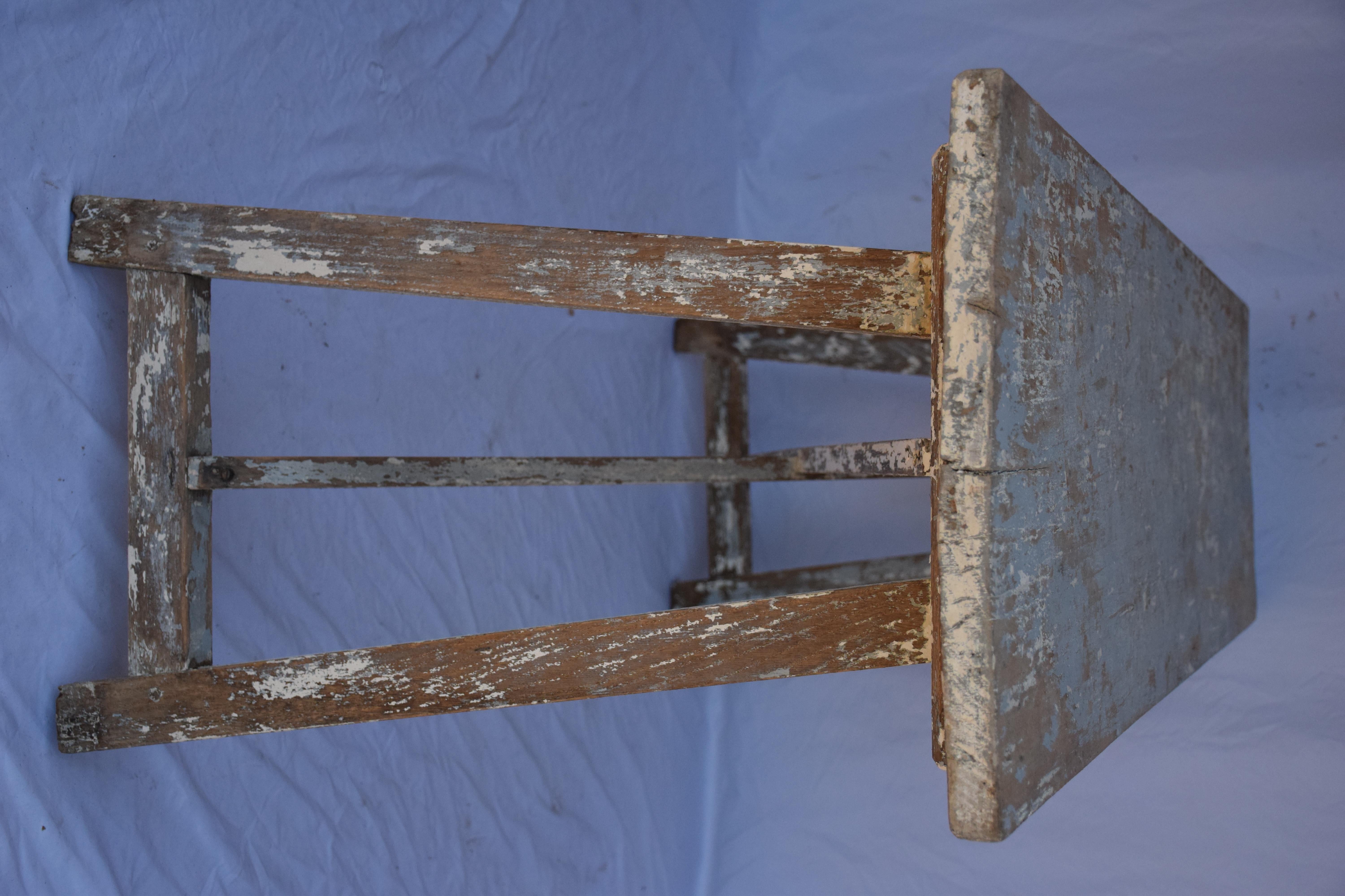 19th Century Italian Single Slab Trestle Console Table For Sale