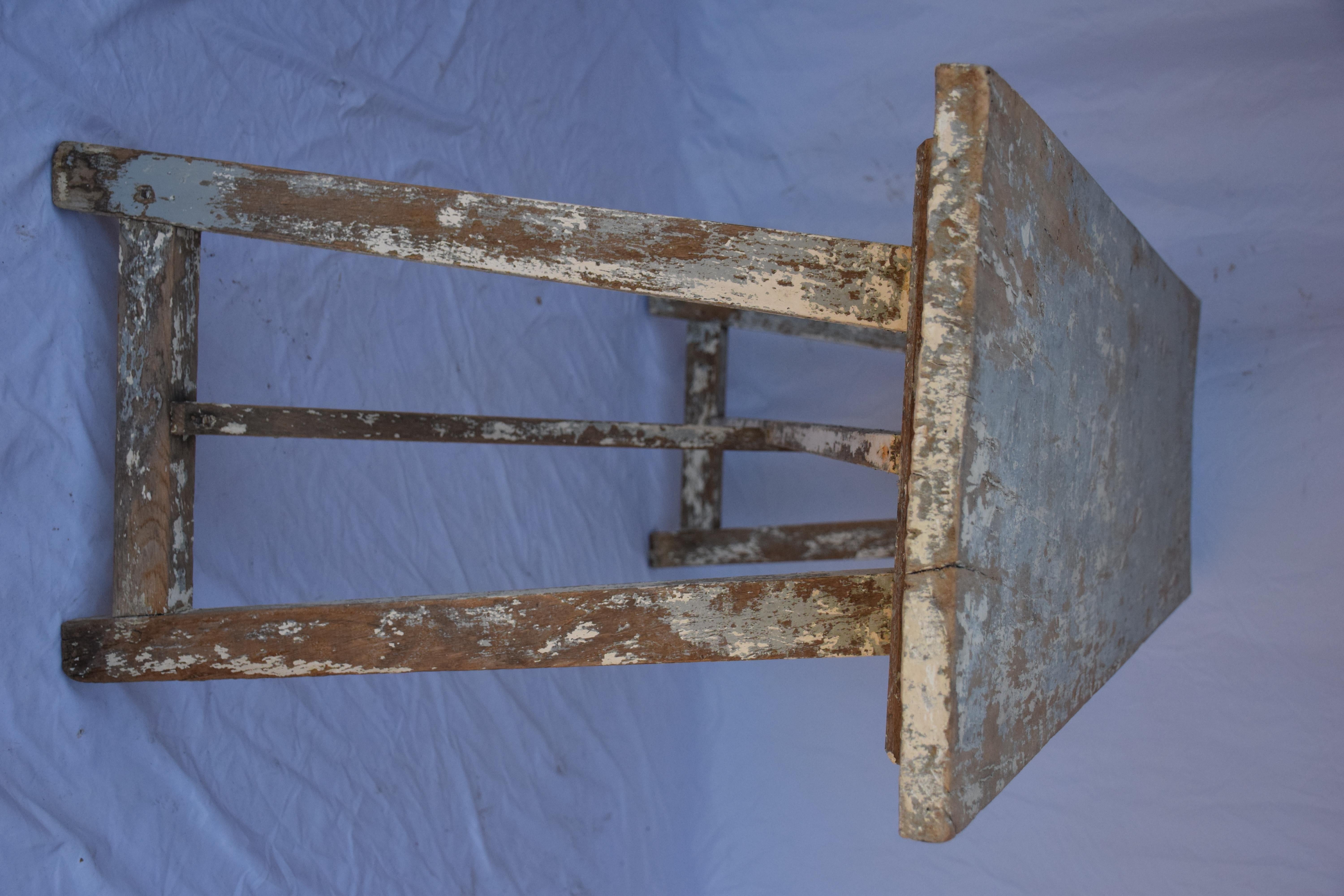 Italian Single Slab Trestle Console Table For Sale 3