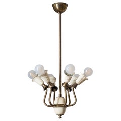 Italian Six-Arm Ceiling Light, 1940s