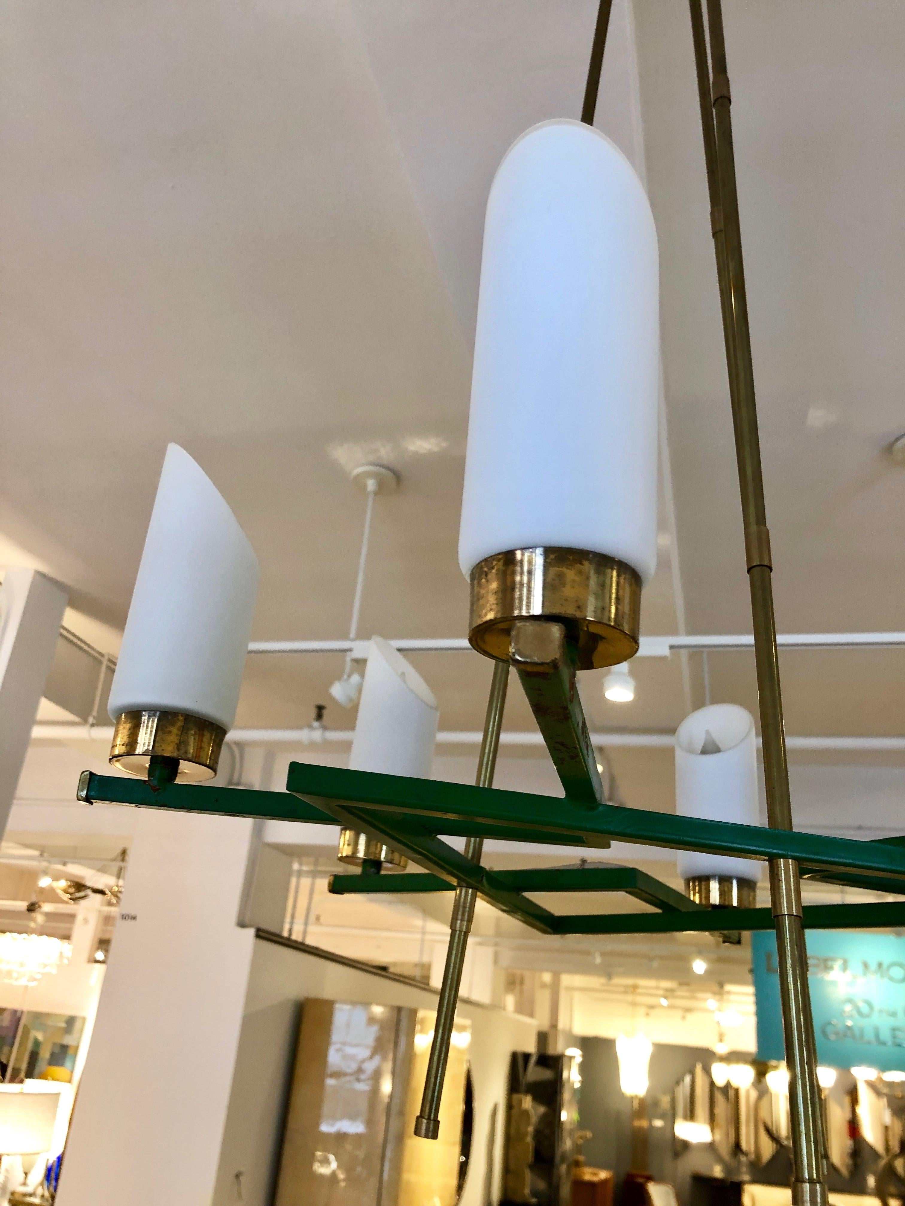 Italian Six-Arm Chandelier In Good Condition For Sale In Brooklyn, NY