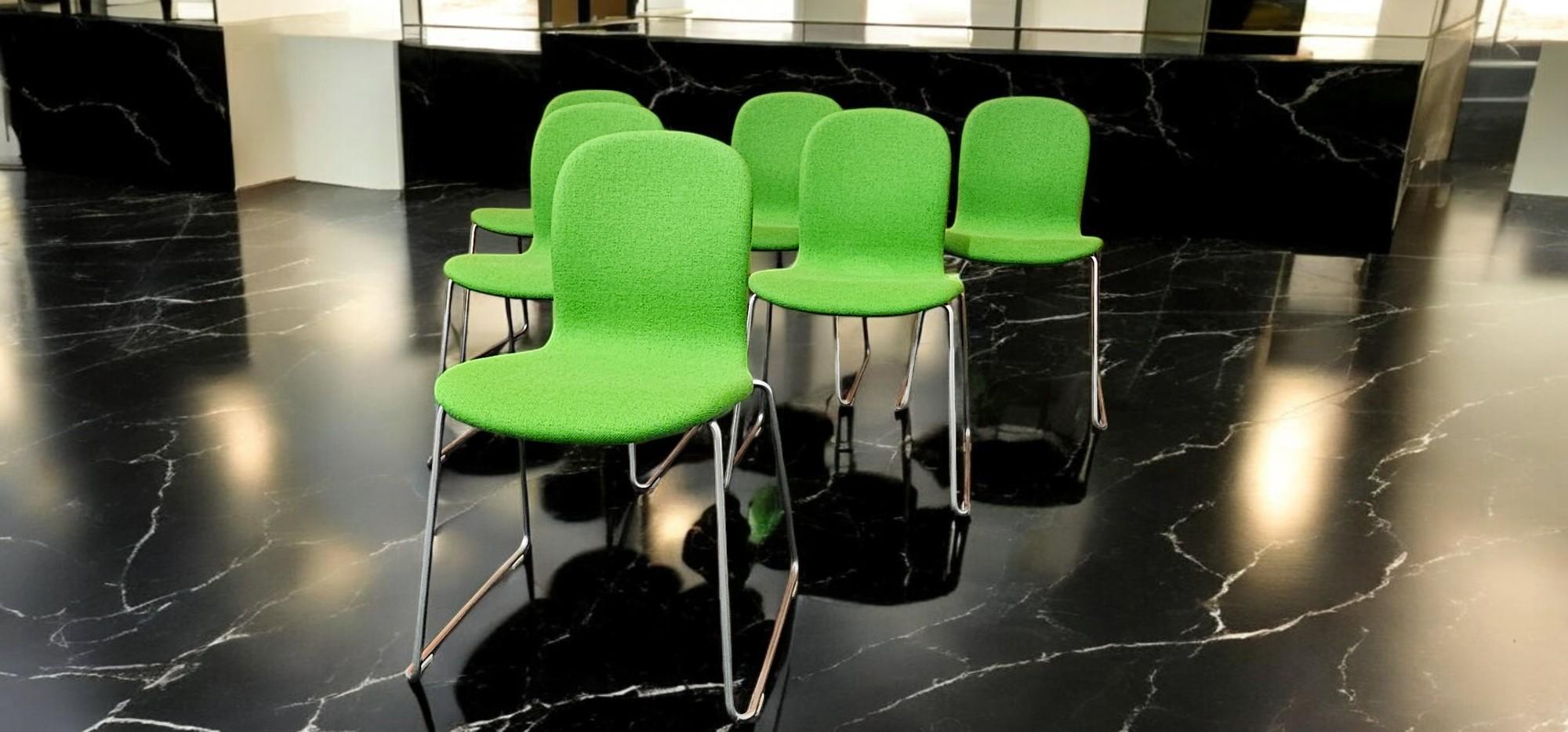 Modern Italian Six Chairs Tate Soft designed by Jasper Morrison for Cappellini, 2010
