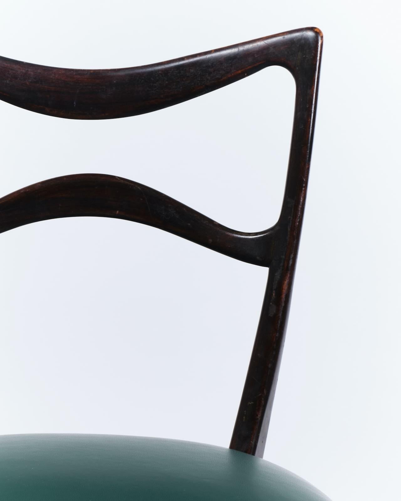 Mid-Century Modern Italian, Six dining chairs