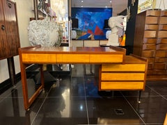 Italian six drawers asymmetrical writing desk