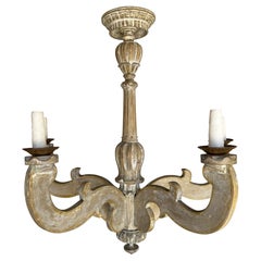 Italian Six-Light Painted and Giltwood Chandelier