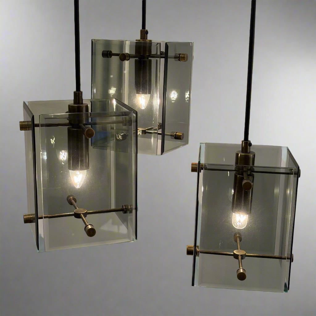 Italiano Lampadario a sospensione italiano a sei luci in vendita