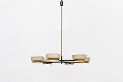 Italian Six-Lights, Brass and Metal, Ceiling Lamp Mod.1117/6 by Stilnovo, 1958