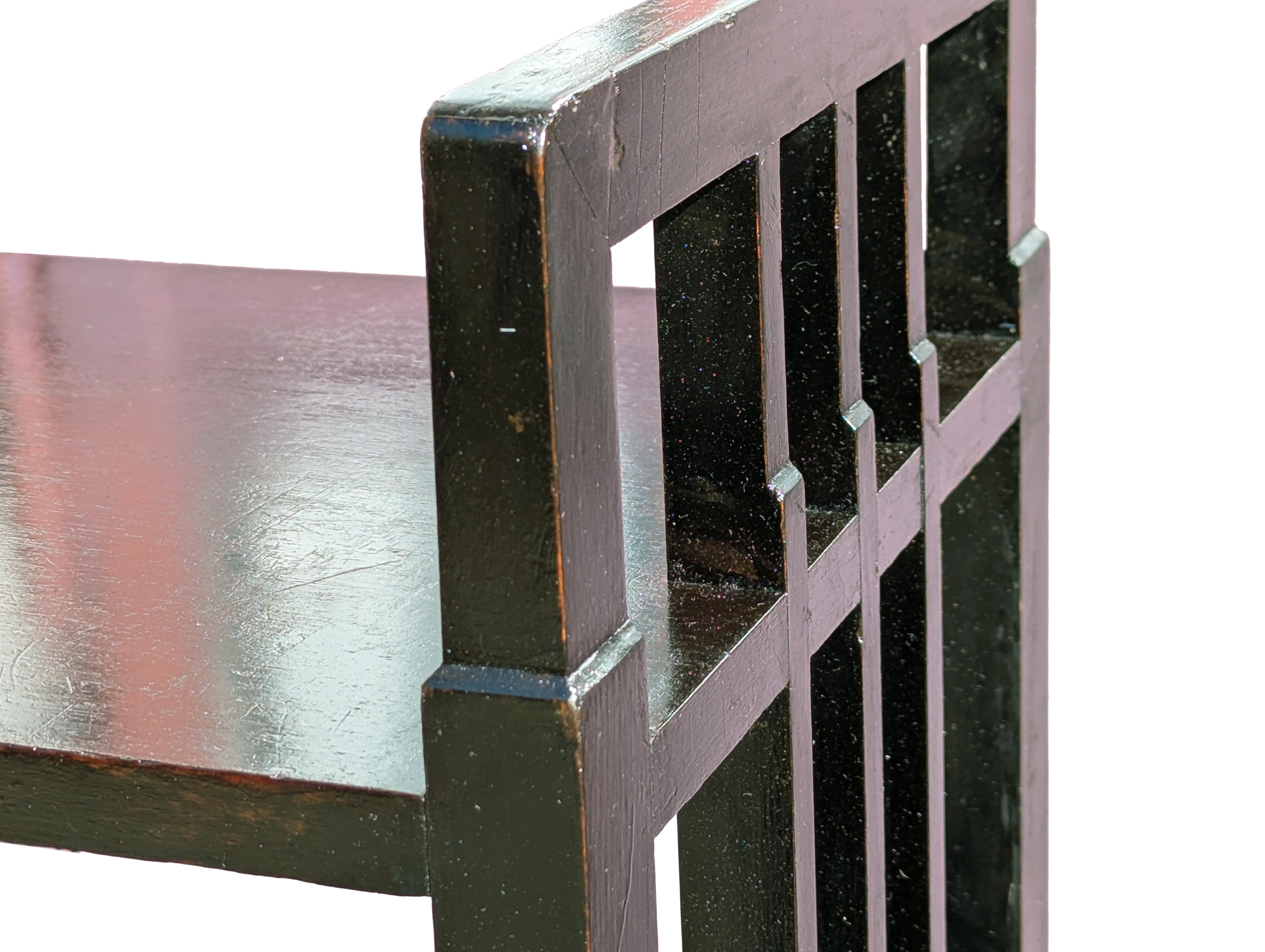 Art Deco Italian small black stained wooden bookcase from the 30s For Sale