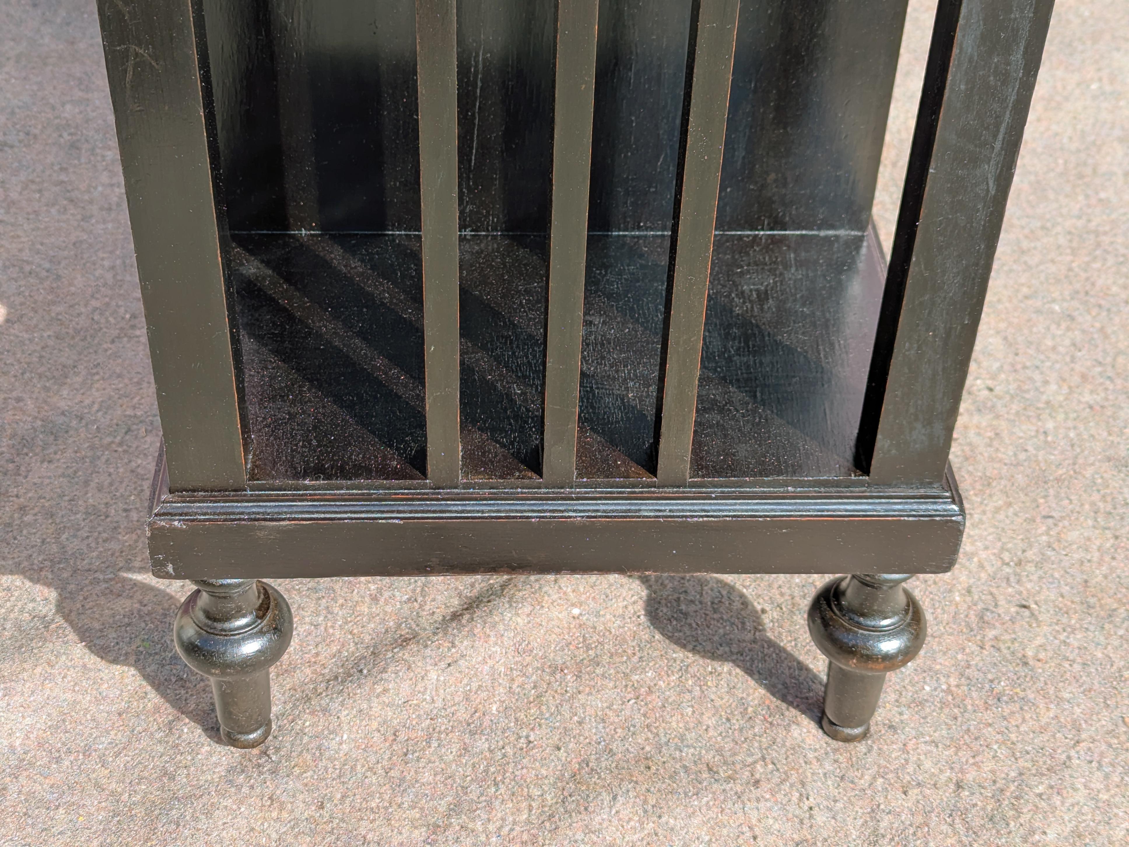 Mid-20th Century Italian small black stained wooden bookcase from the 30s For Sale