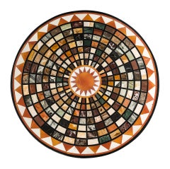 Italian Small Round Table with Marble Top, Italy, 19th Century, Empire Charles X