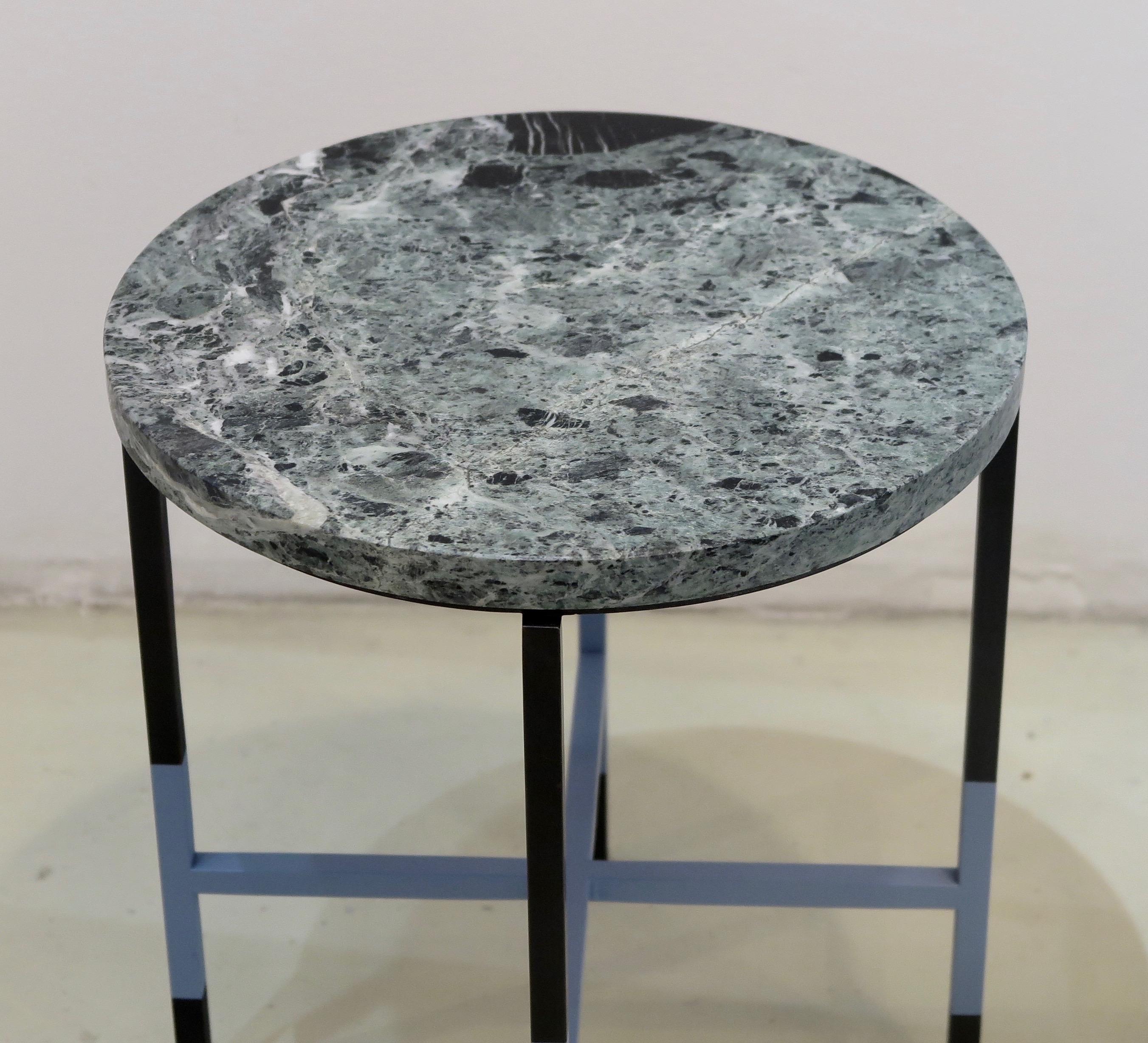 Italian Small Table with Marble Top and Iron Base In New Condition For Sale In New York, NY