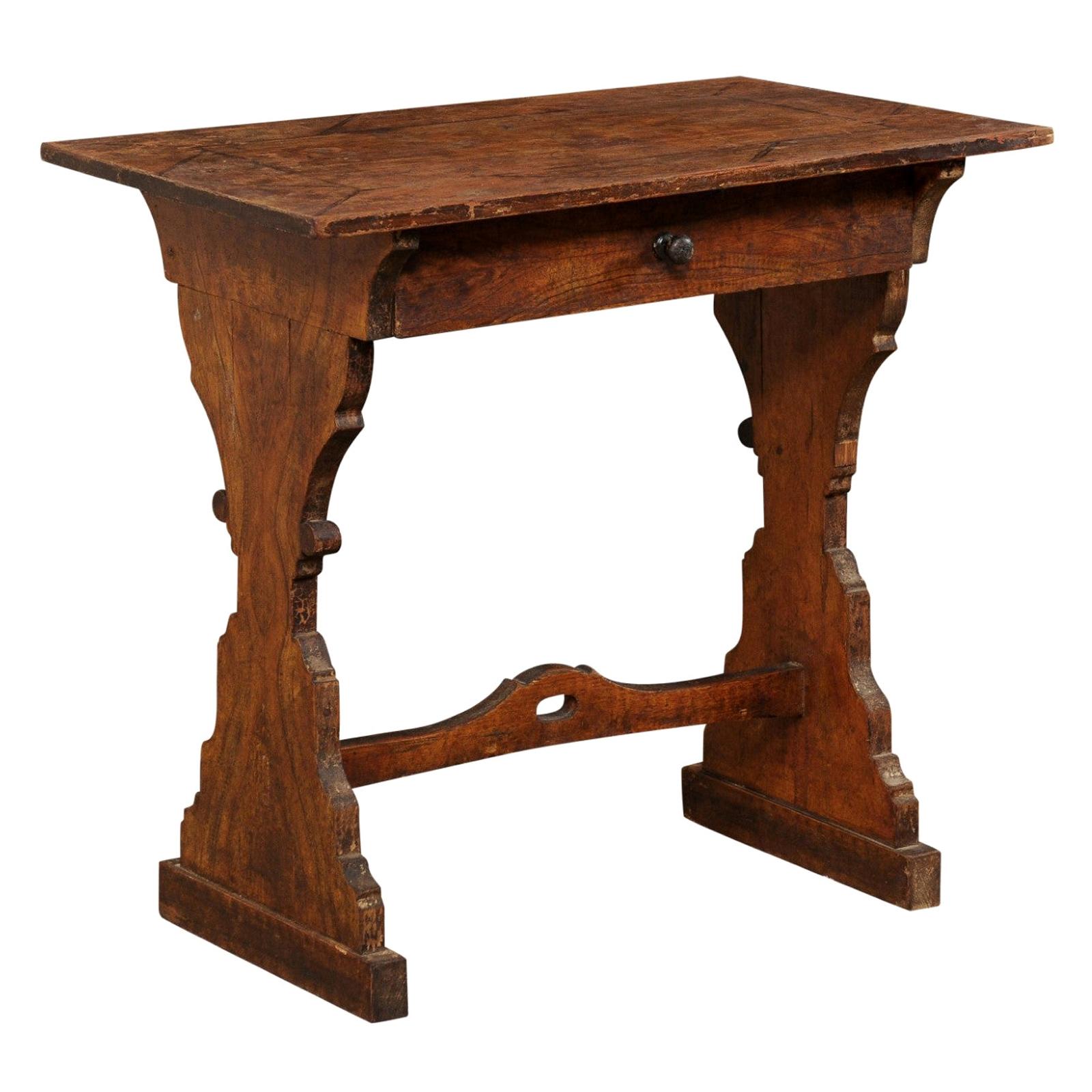Italian Smaller-Sized Table or Writing Desk w/Shapely Hourglass Legs, 19th C.
