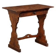 Table ou bureau italien de petite taille avec pieds en sablier en forme de sablier, XIXe siècle