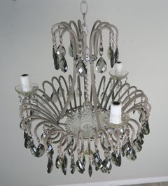 Italian Smoked Crystal Waterfall Chandelier