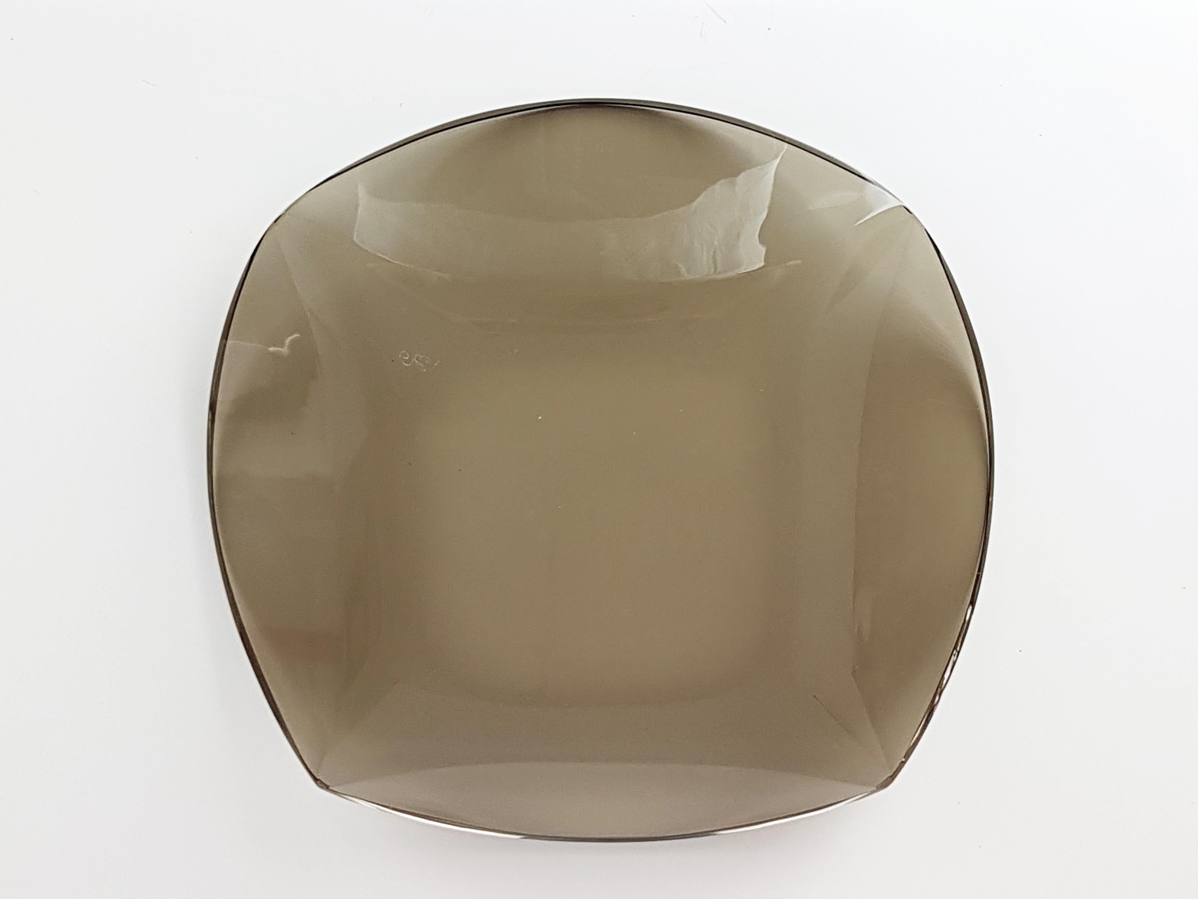 Centre de table italien en verre fumé d'Erwin Burger pour Fontana Arte, années 1960 en vente 3